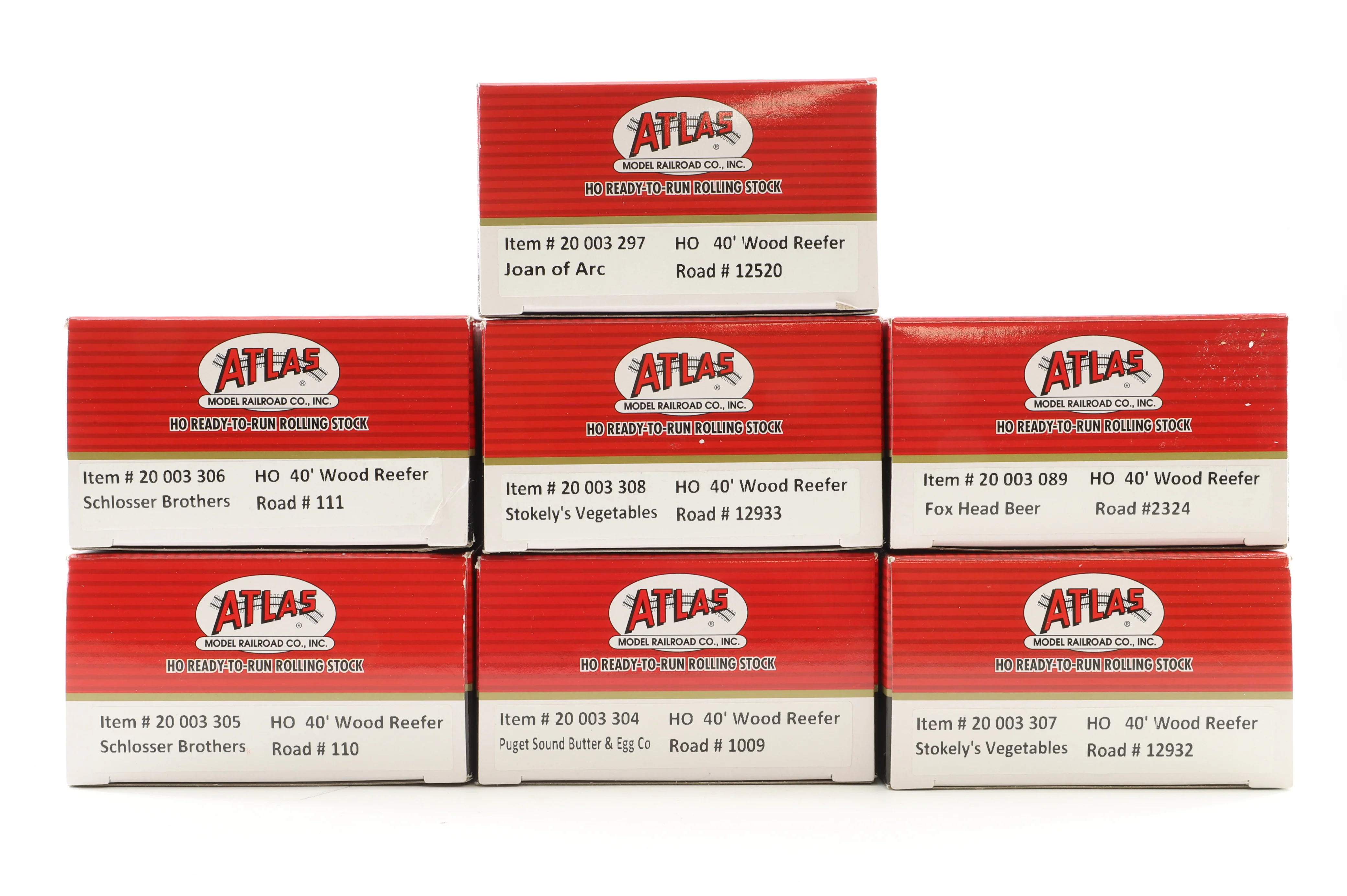 Atlas HO Rake Of 7 40' Wood Reefer Wagons Inc. 20 003 089, 307, 306, 305, 297, 308 & 304 - Image 2