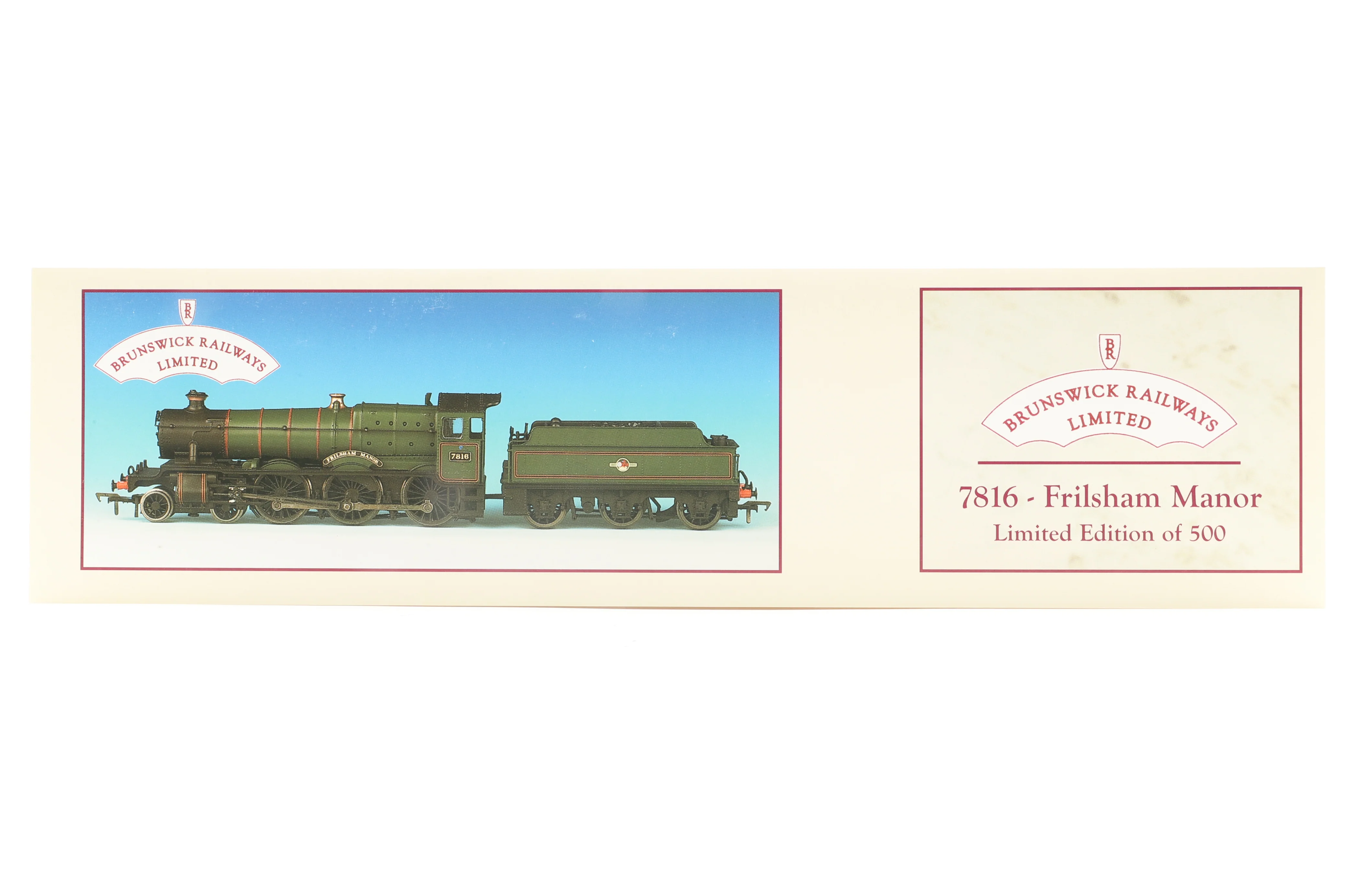 Bachmann OO 31-300 Manor 'Frilsham Manor' '7816', Brunswick Railways Ltd Ed 415/500 - Image 3