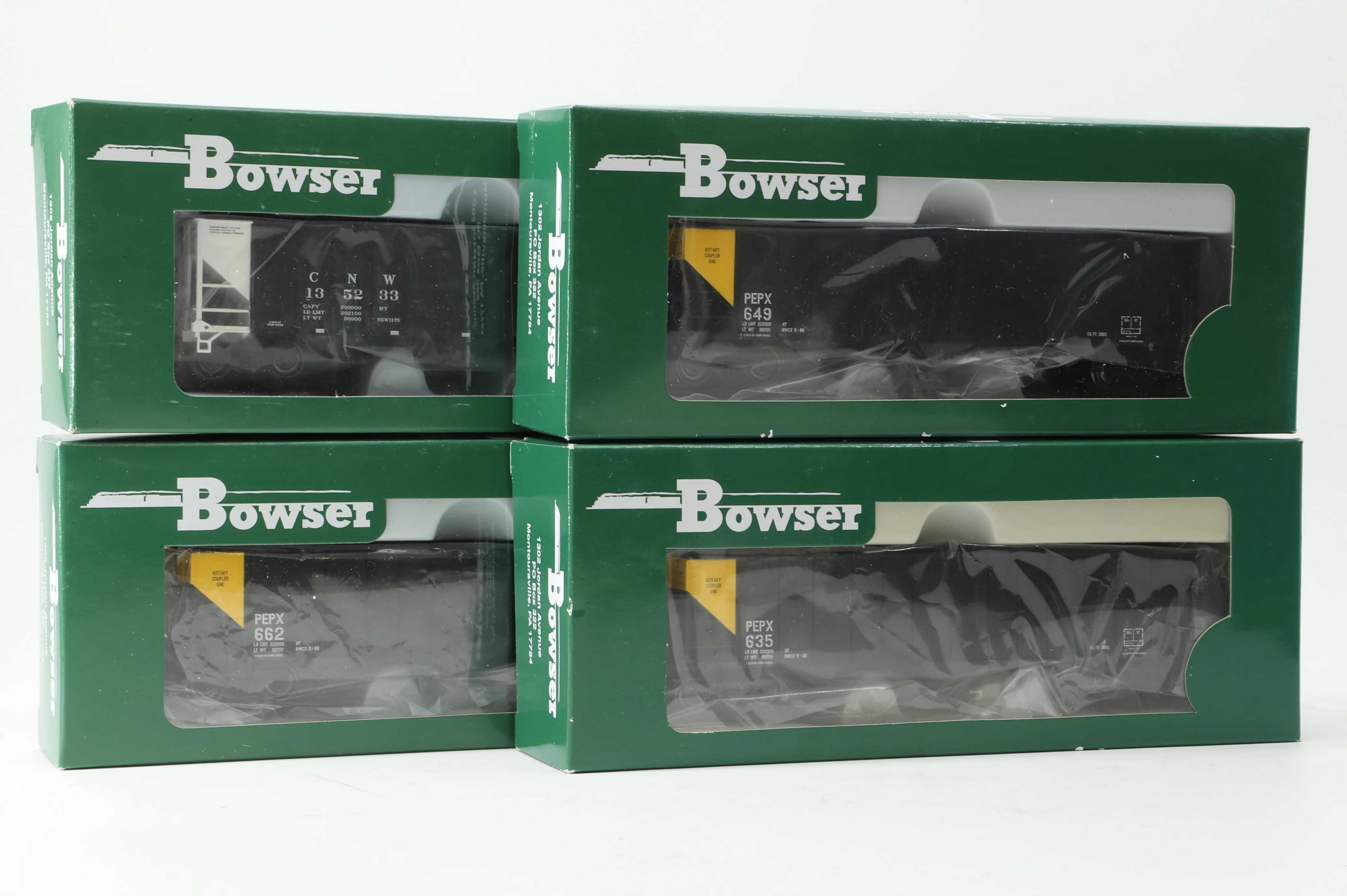 Bowser HO Rake Of 4 100 Ton Hopper Wagons Inc. 41701, 41184 & 41182