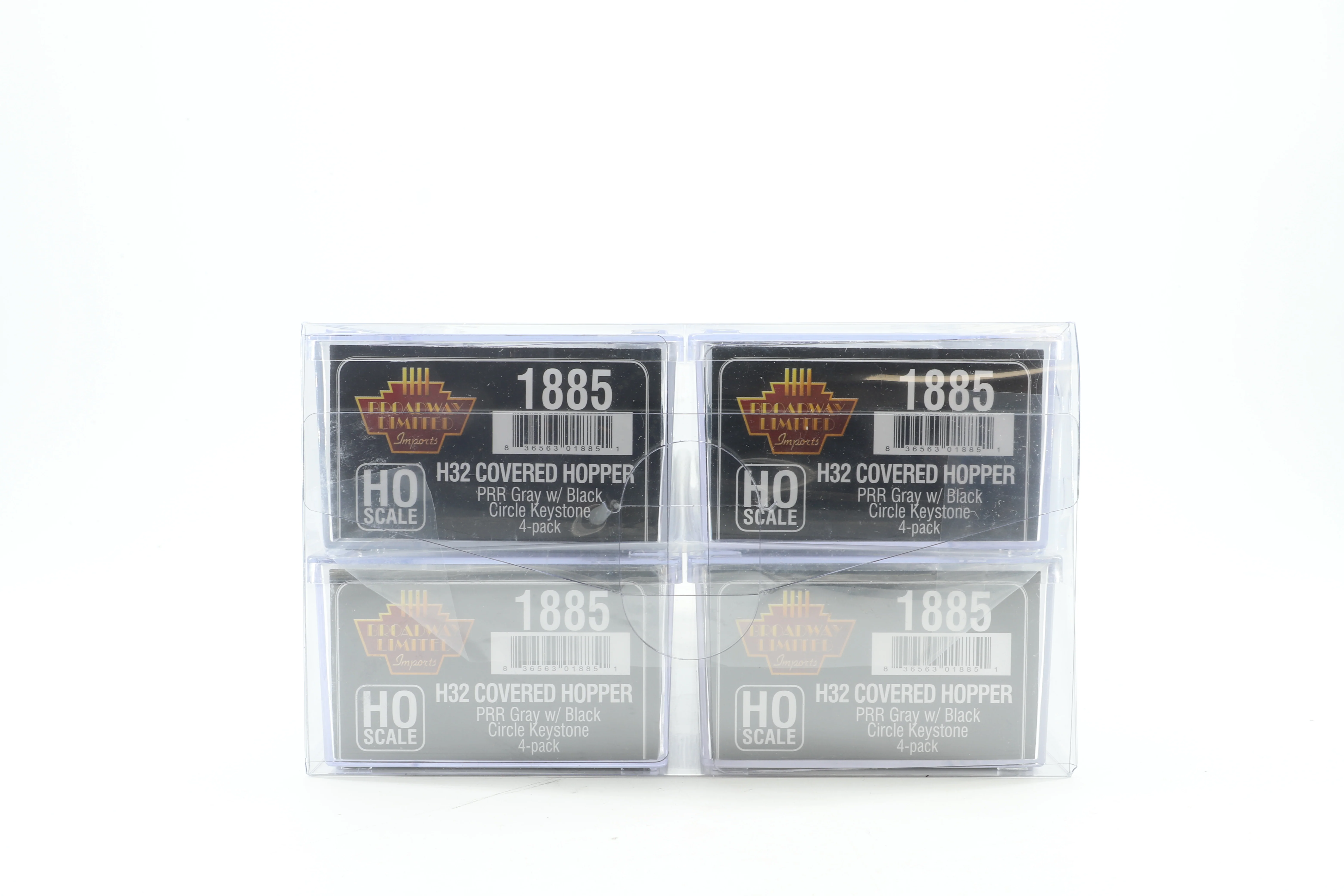 Broadway Limited HO 1885 Pack of 4 H32 Covered Hoppers in PRR Grey - Image 2