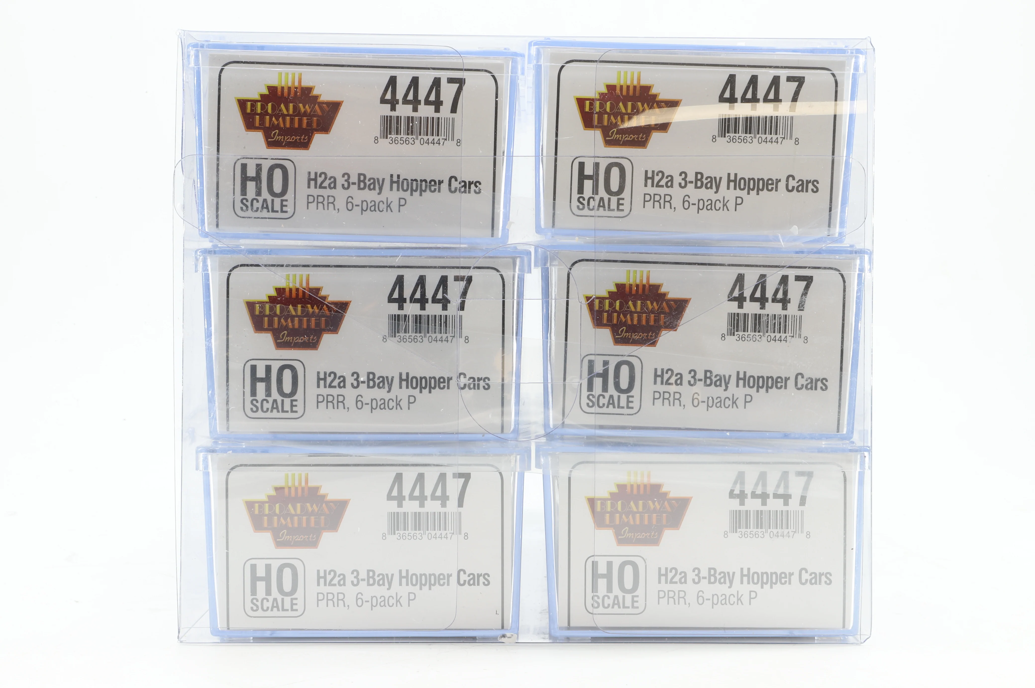 Broadway Limited HO 4447 Pack Of 6 H2a 3 Bay PRR Hopper Cars - Image 2