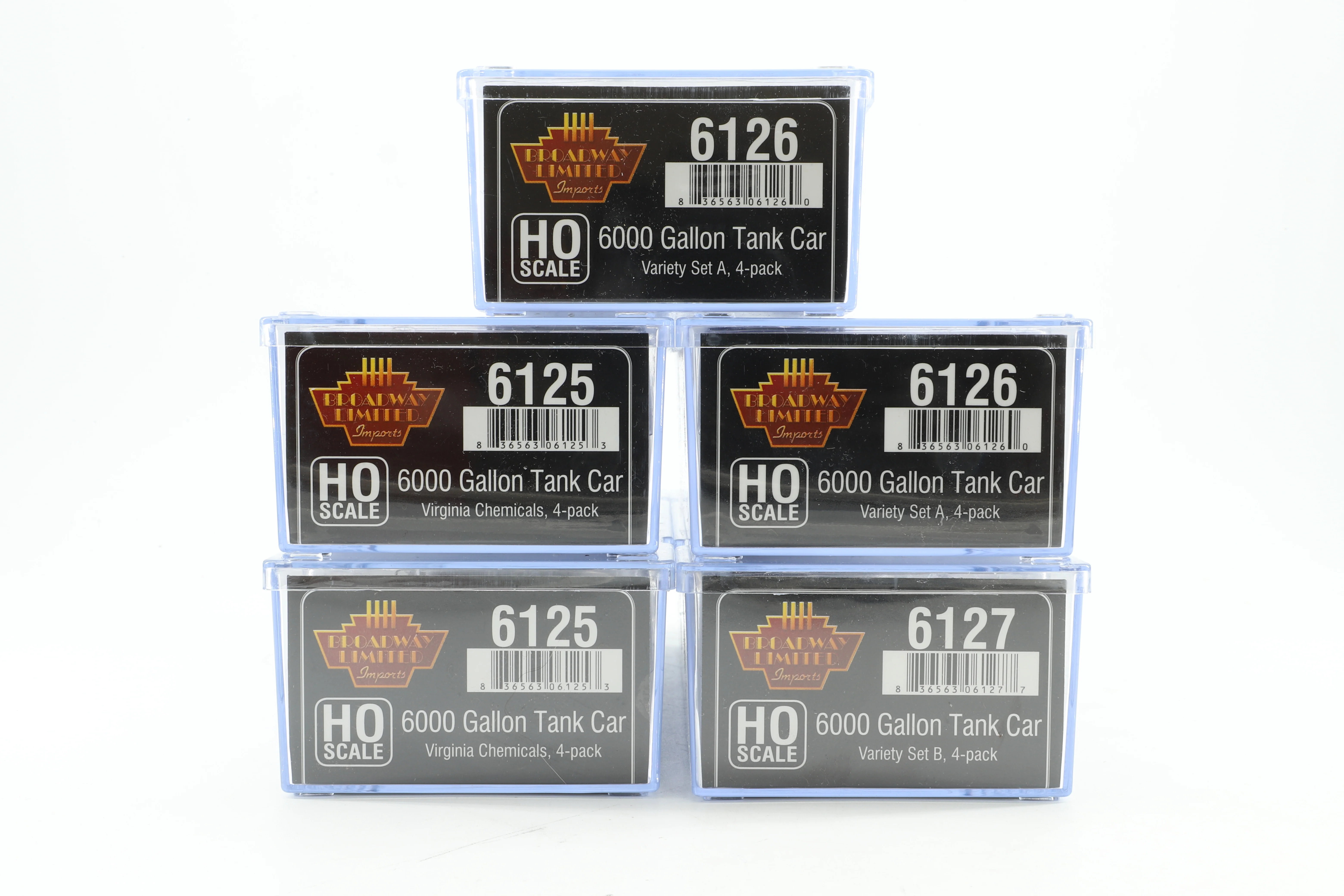 Broadway Limited HO Rake of 5 6,000 Gallon Tank Cars in Assorted Chemical Co. Liveries - Image 2