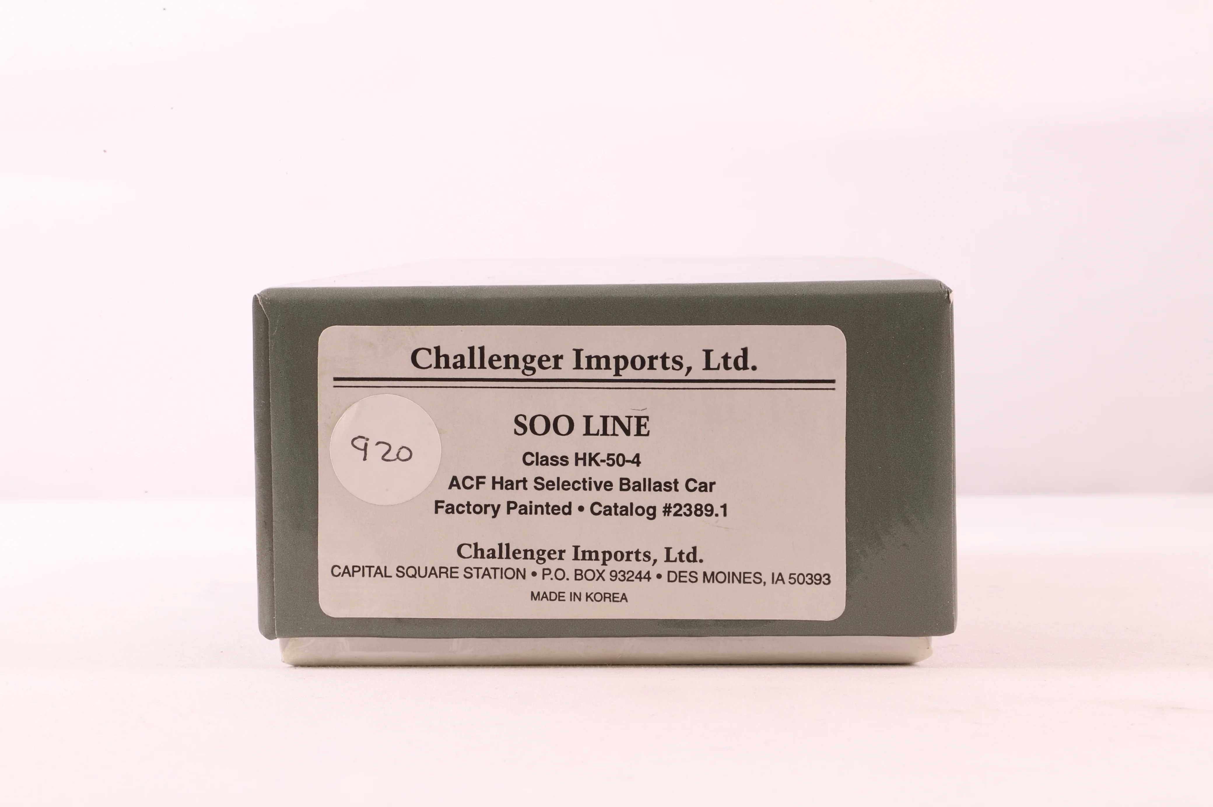 Challenger Imports HO Brass 2389.1 Hart Ballast Car SOO Selective Service HK-50-4 '9719' - Image 6