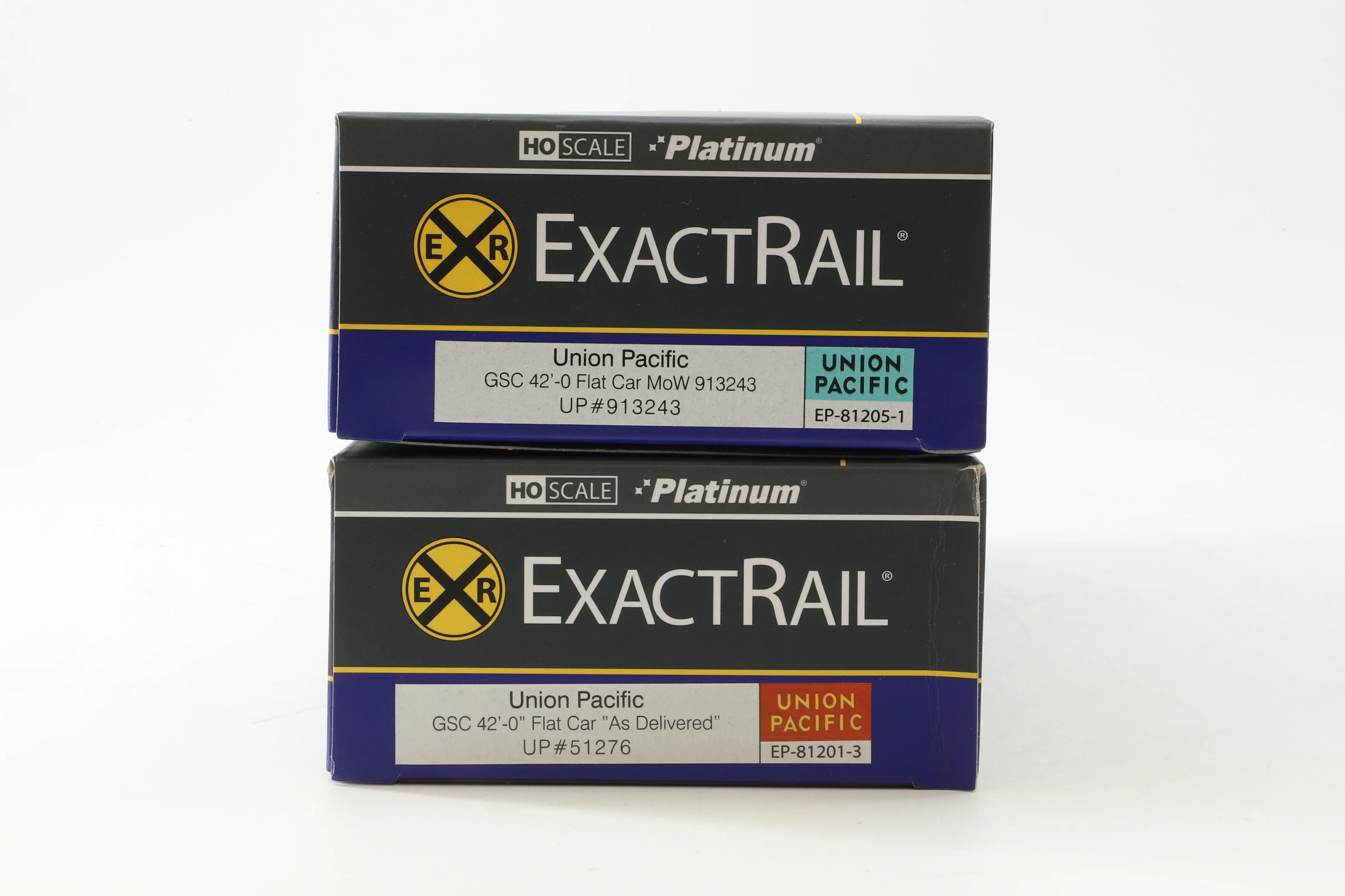 Exact Rail HO Rake Of 2 UP 42'0 Flat Cars Inc. EP-81205-1 & EP-81201-3 - Image 2