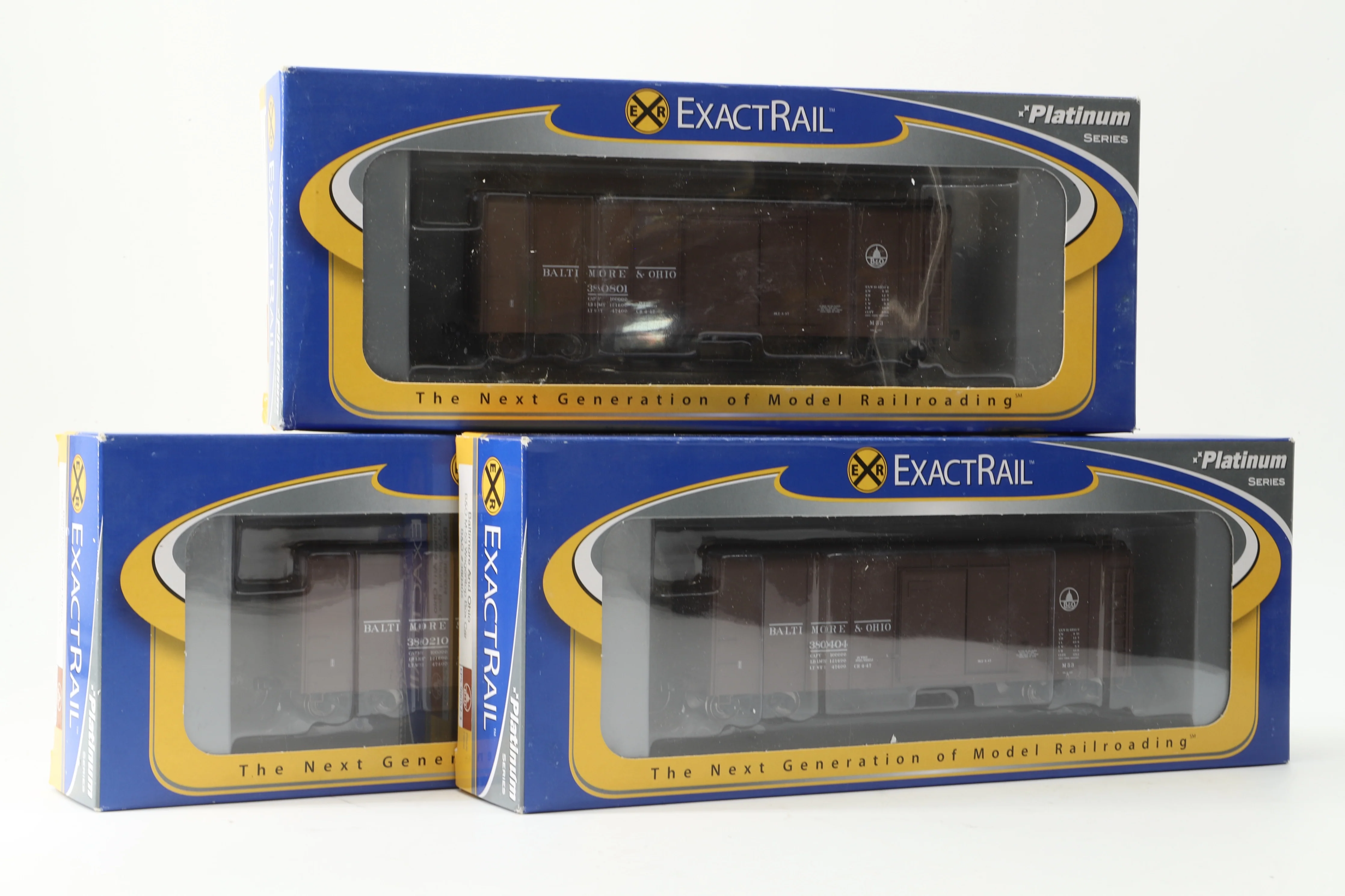 Exact Rail HO Rake Of 3 B&O M-53 Wagontop Box Car Inc. EPS 90052-2, 90052-3 & 90052-6
