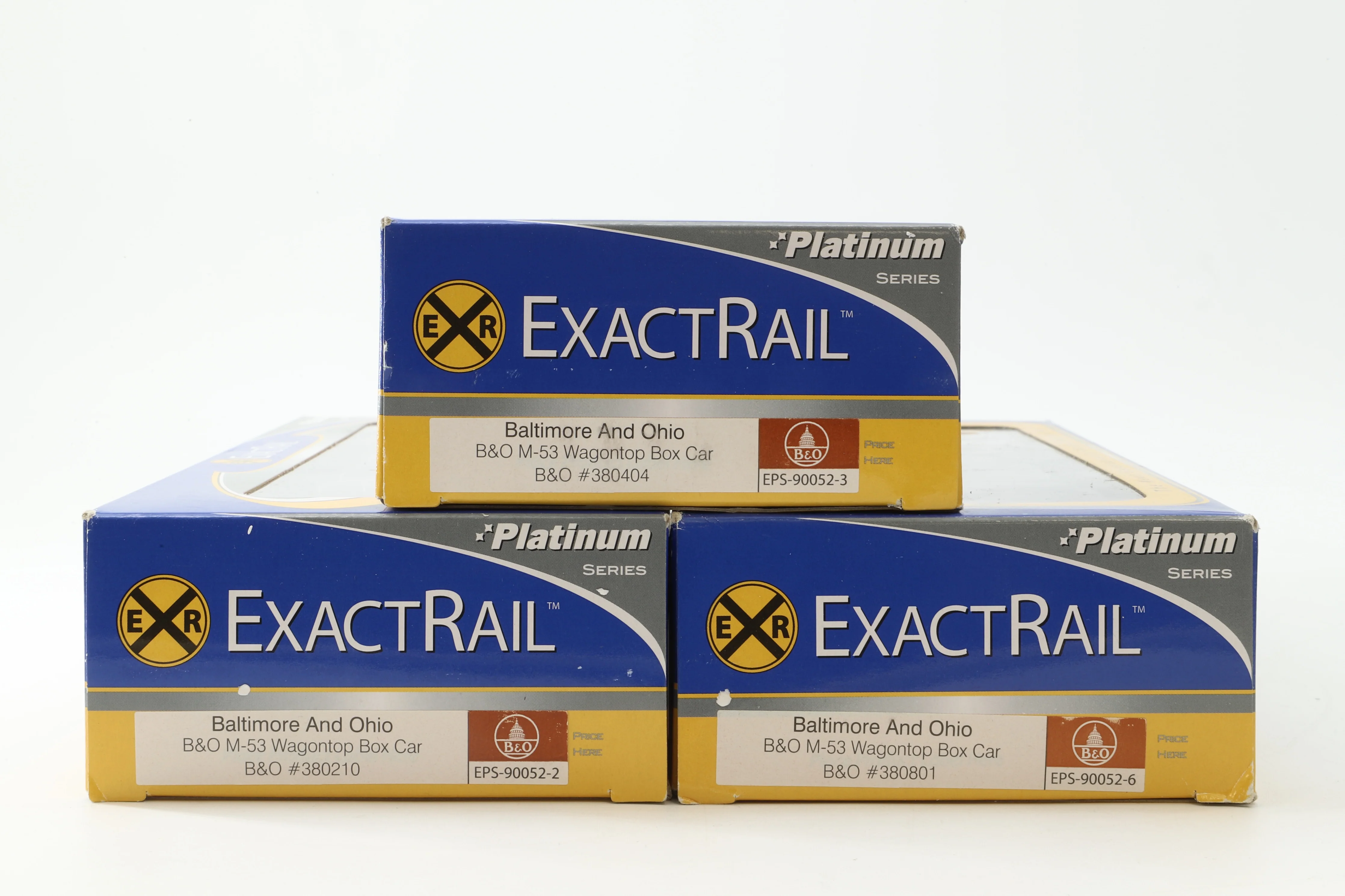 Exact Rail HO Rake Of 3 B&O M-53 Wagontop Box Car Inc. EPS 90052-2, 90052-3 & 90052-6 - Image 2