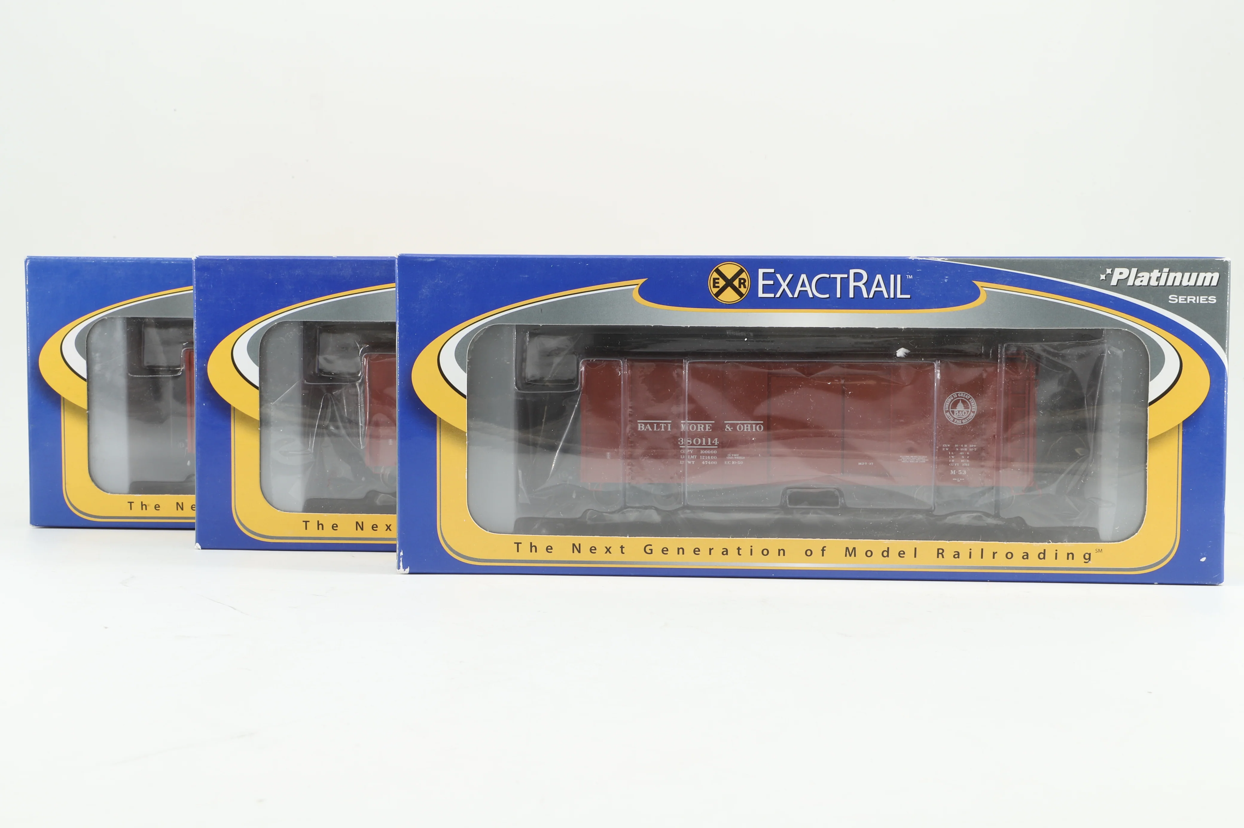 Exact Rail HO Rake Of 3 B&O M-53 Wagontop Box Cars Inc. EPS-90051-13, 90057-2 & 90051-11