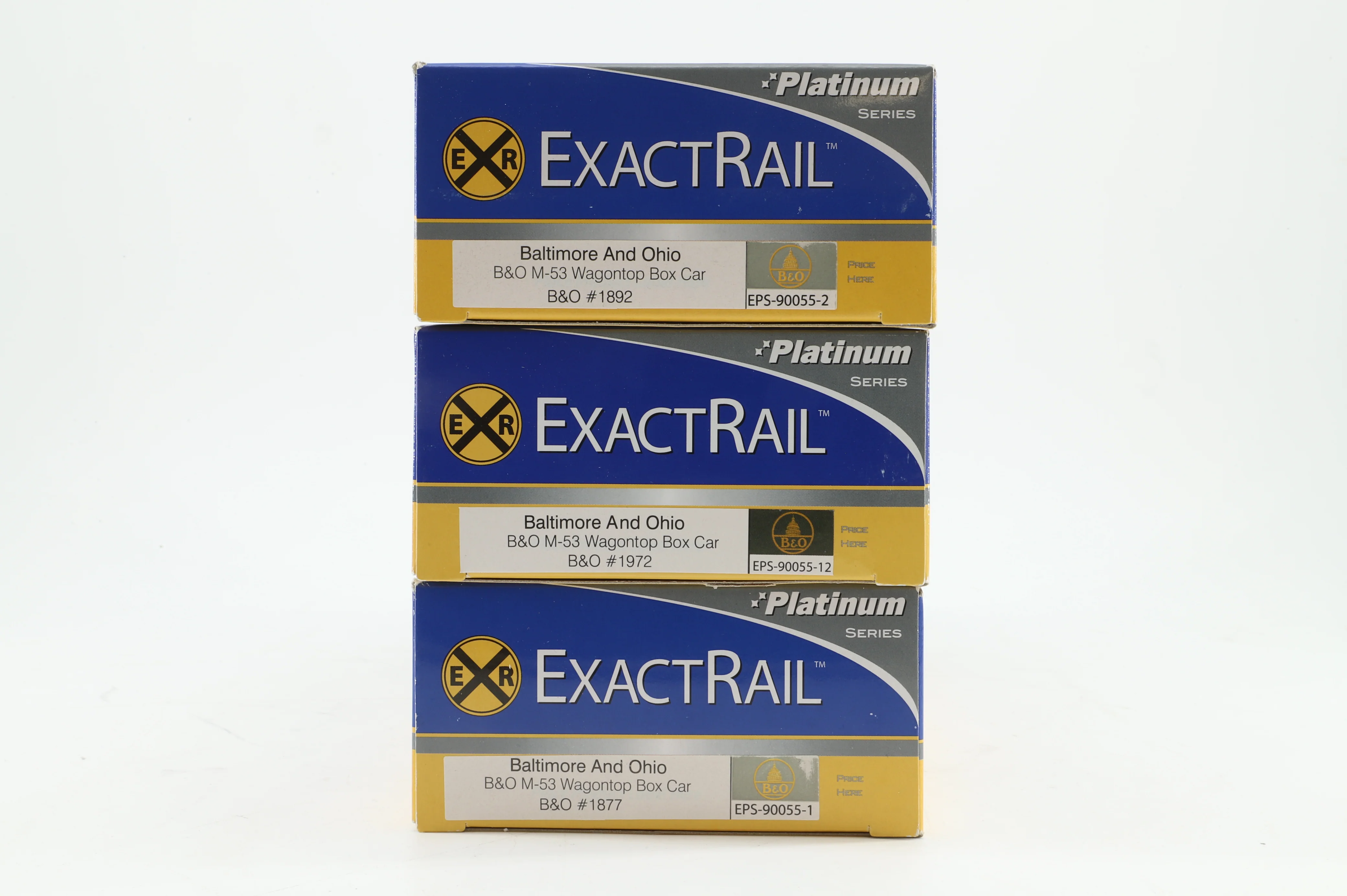 Exact Rail HO Rake Of 3 B&O M-53 Wagontop Box Cars Inc. EPS-90055-2, 90055-12 & 90055-1 - Image 2