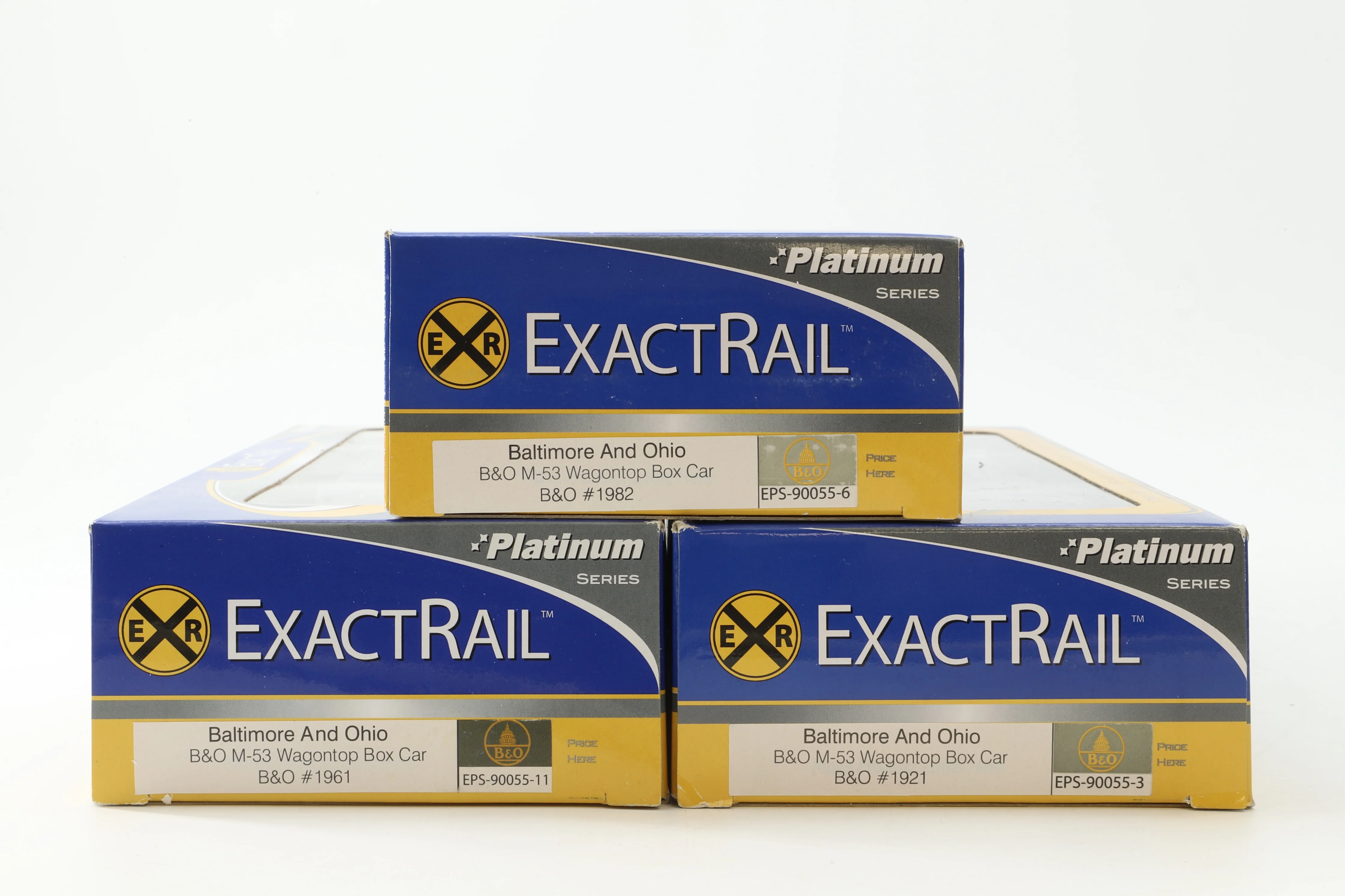 Exact Rail HO Rake Of 3 B&O M-53 Wagontop Box Cars Inc. EPS 90055-3, 90055-11 & 90055-6 - Image 2