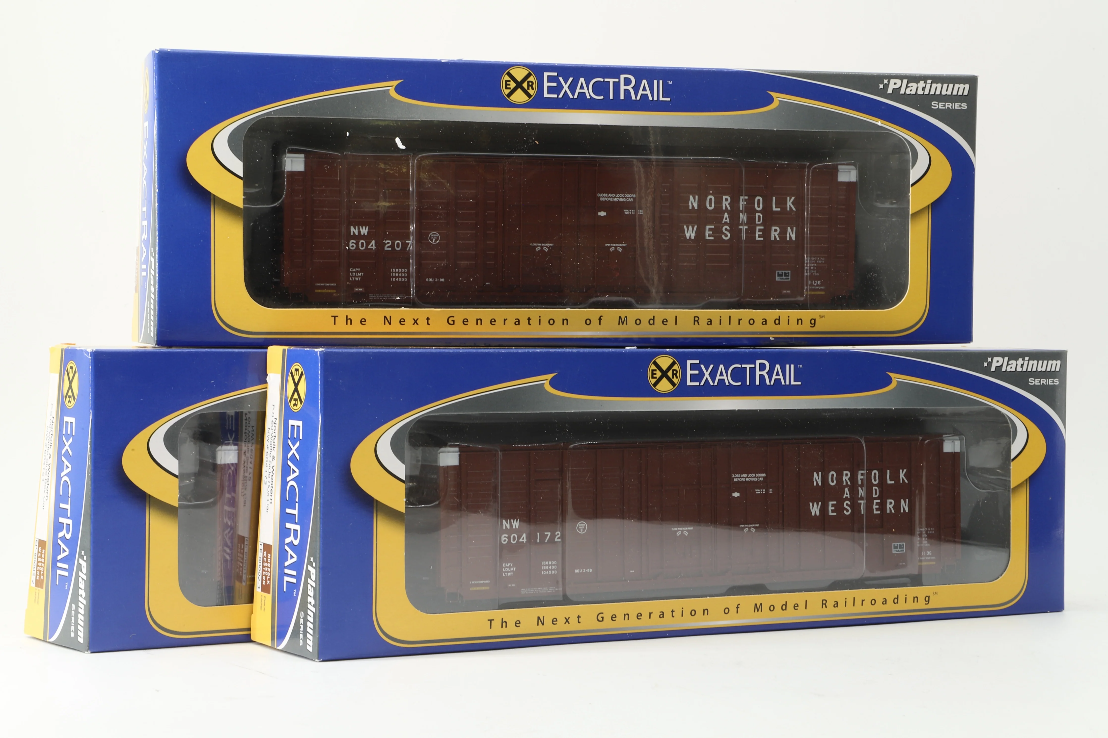 Exact Rail HO Rake Of 3 N&W P-S 60' Waffle Side Box Cars Inc. EP80602-2, 80602-6 & 80602-3