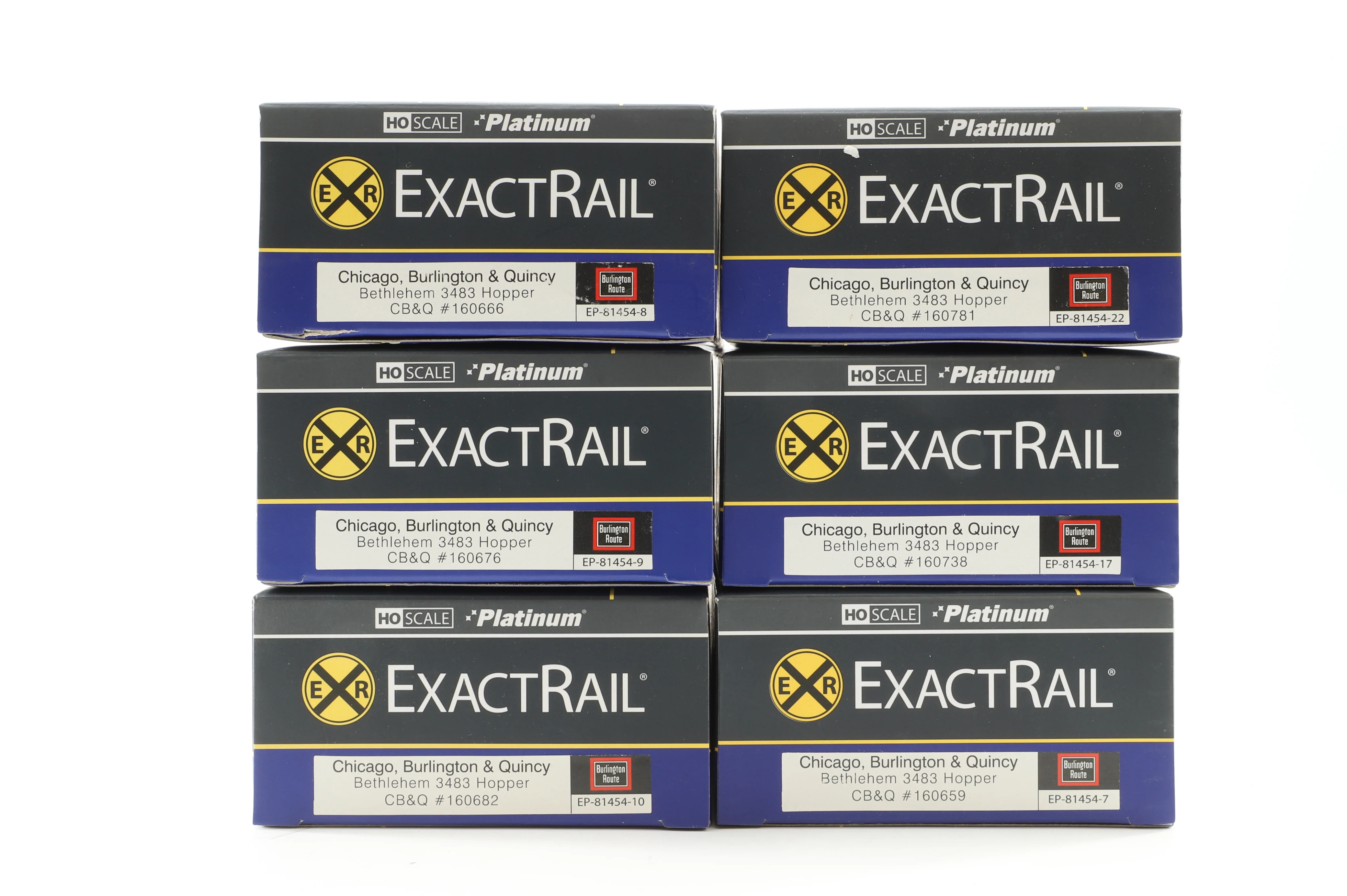 Exact Rail HO Rake Of 6 C,B&Q Bethlehem Hoppers Inc. EP814548, EP814549, EP8145410, EP8145422, EP8145417 & EP814547 - Image 2
