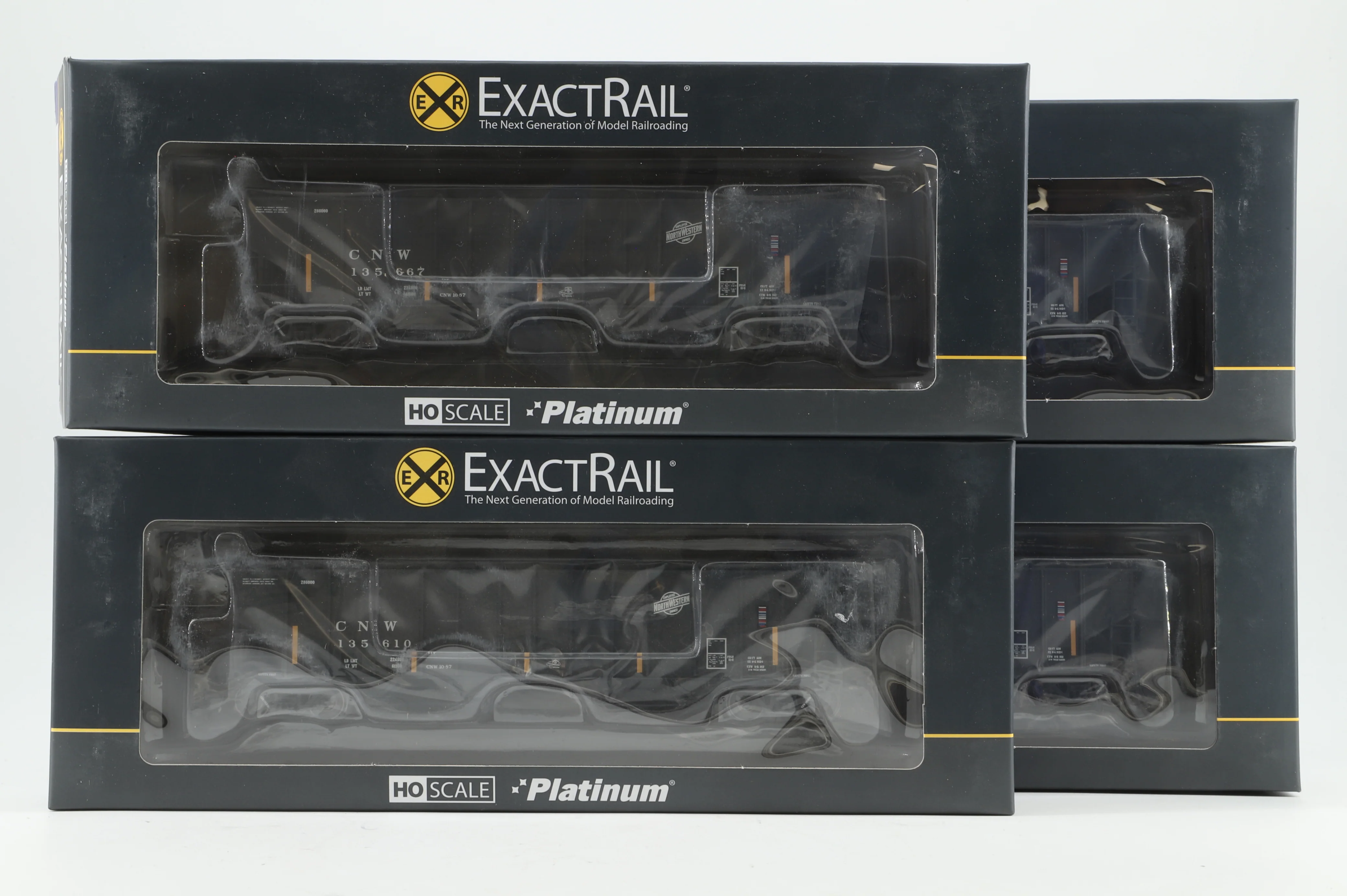 ExactRail HO Rake of 4 Bethlehem 4011 Hoppers in CNW Black
