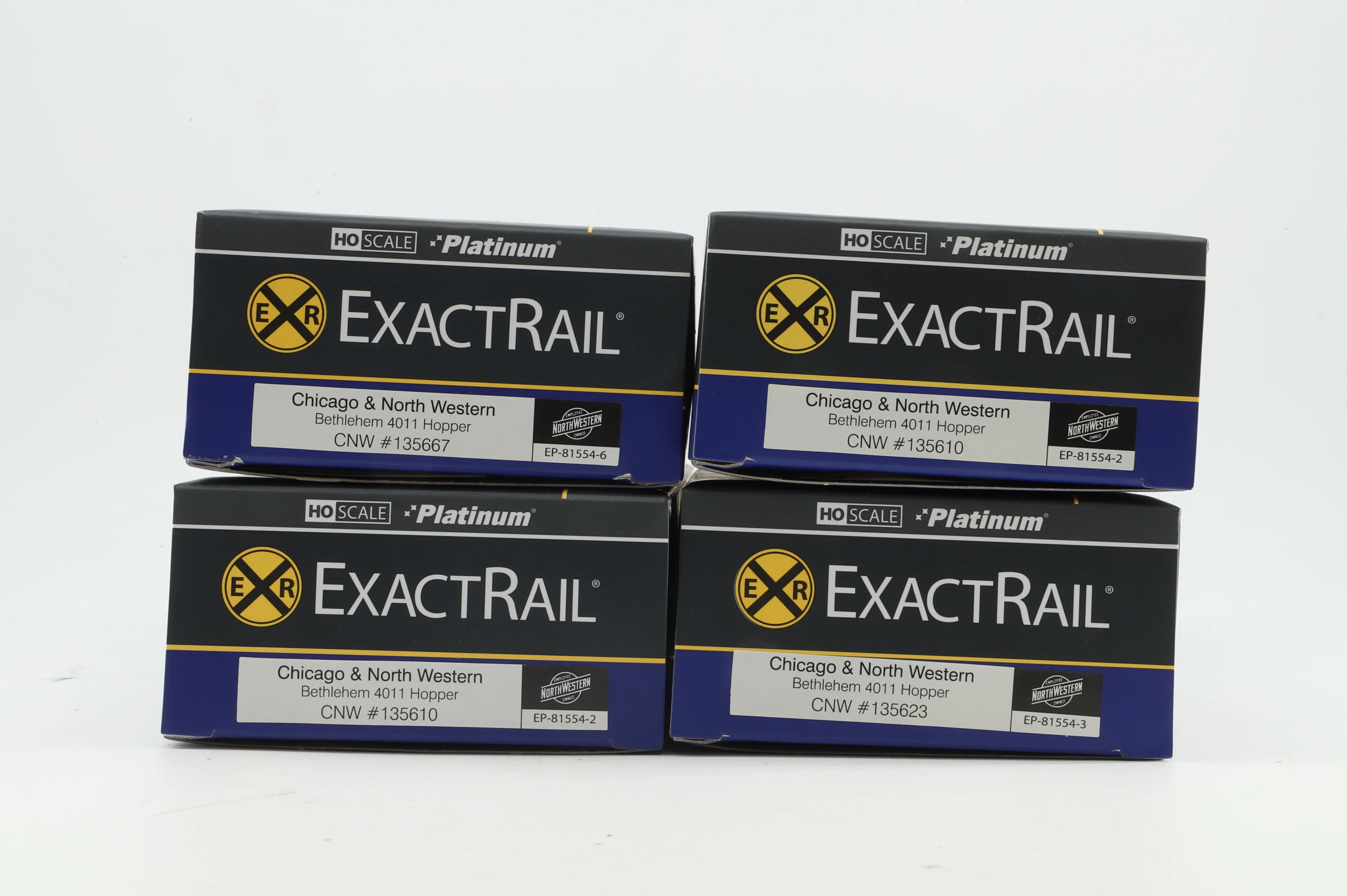 ExactRail HO Rake of 4 Bethlehem 4011 Hoppers in CNW Black - Image 2