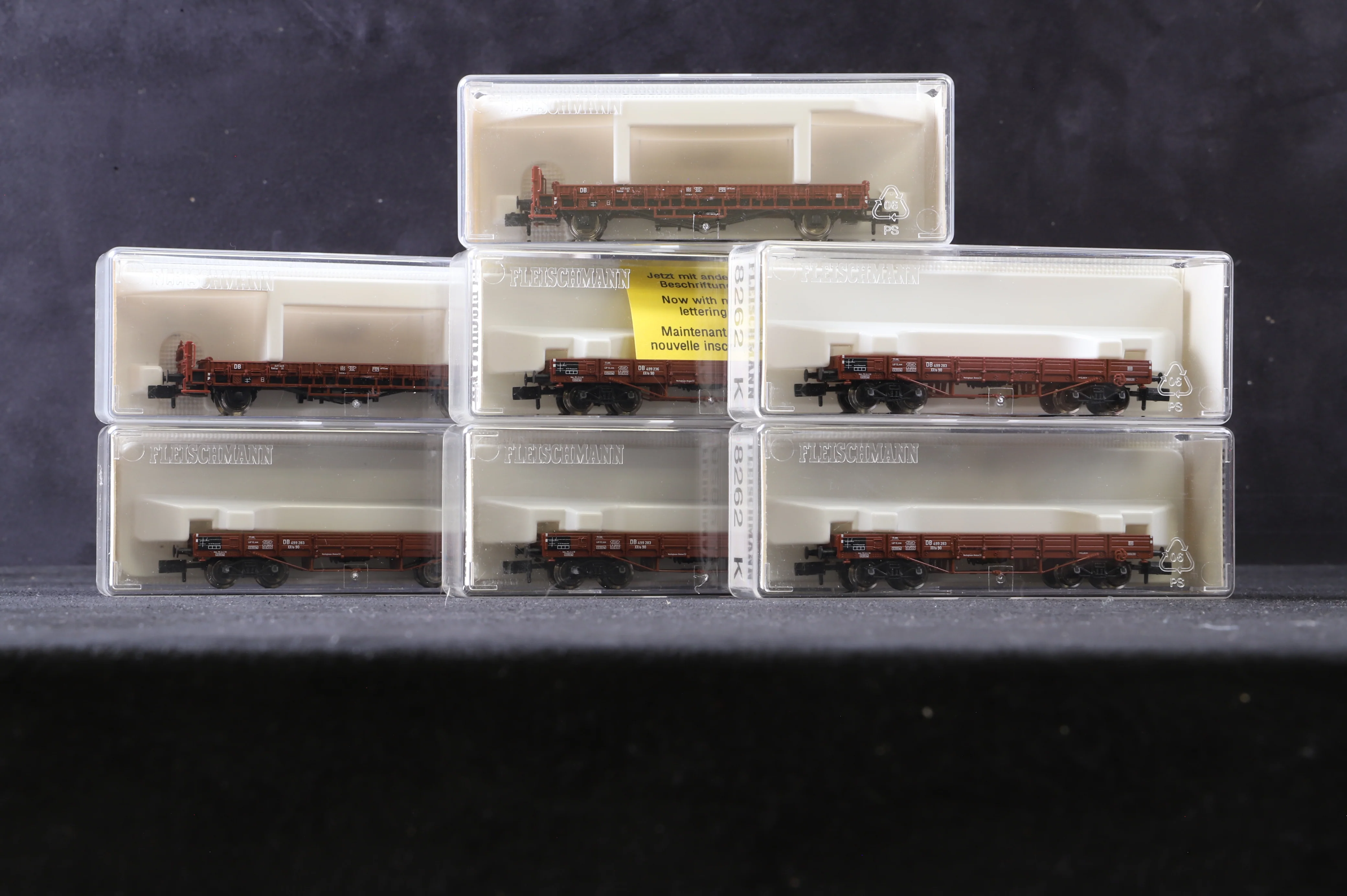 Fleischmann N Rake Of 7 Low Sided DB Wagons Inc. 8257K x 2 & 8262k x 5