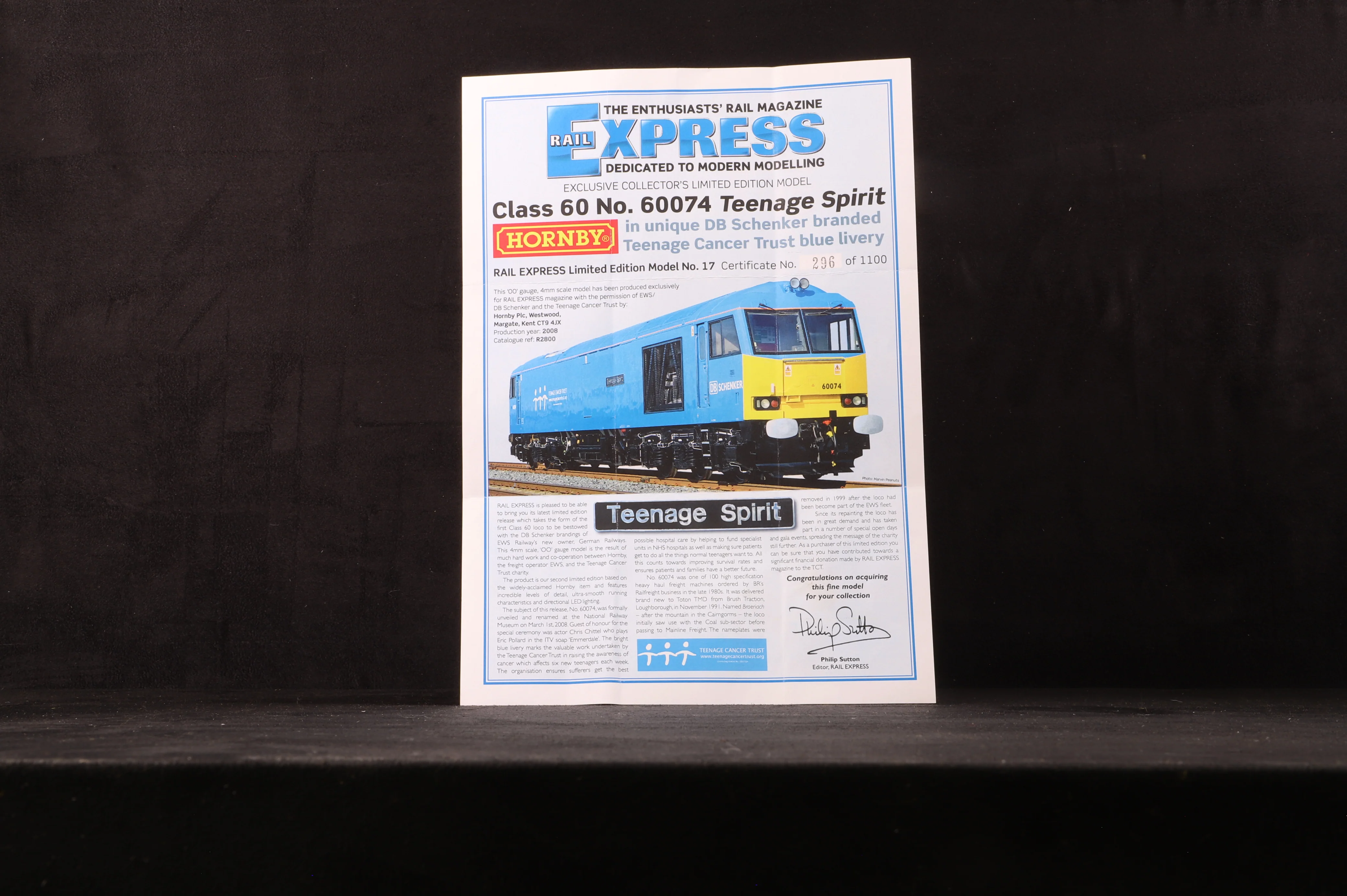 Hornby OO R2800 EWS/DB Schenker Class 60 '60074' 'Teenage Spirit', Rail Excl. 296/1100 - Image 3