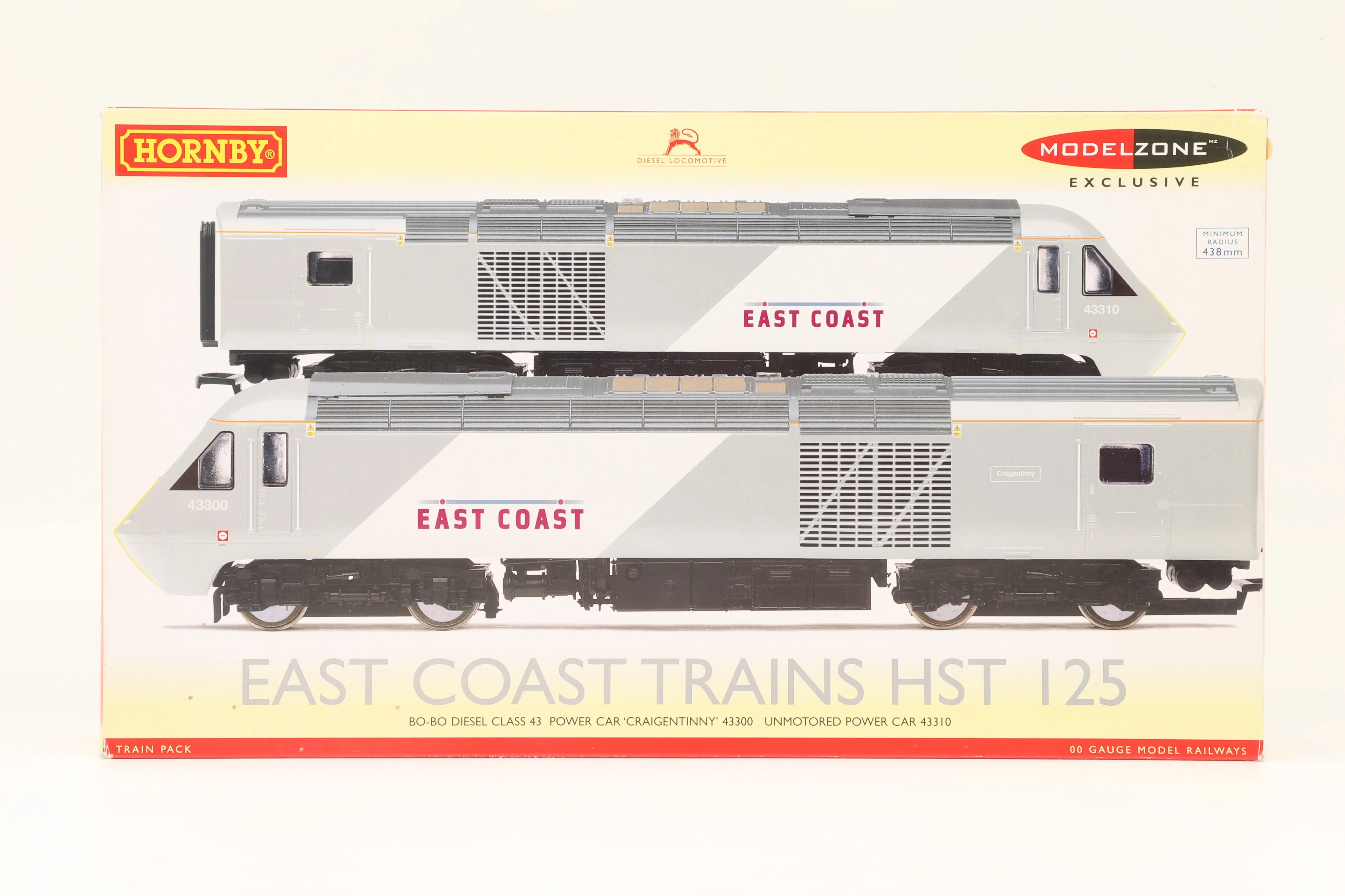 Hornby OO R2964 Twin Pack Class 43 HST Power Cars '43300 & 43310' East Coast Trains Powered & Unpowered DCC Sound