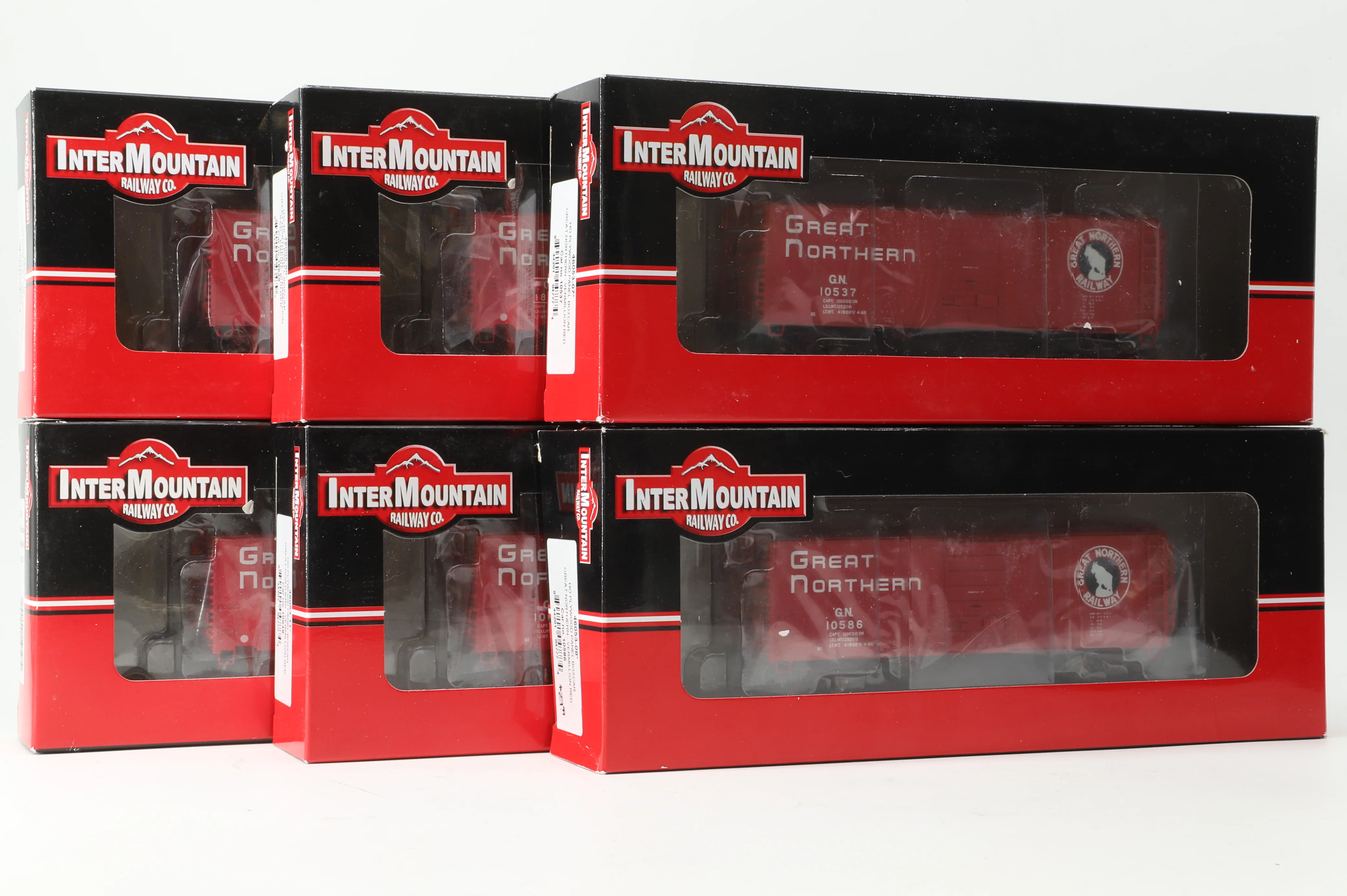 Intermountain HO Rake Of 6 Great Northern Assorted Box Cars Inc. 46053-12, 46005-47, 46053-11, 46005-50, 46053-07 & 46053-08