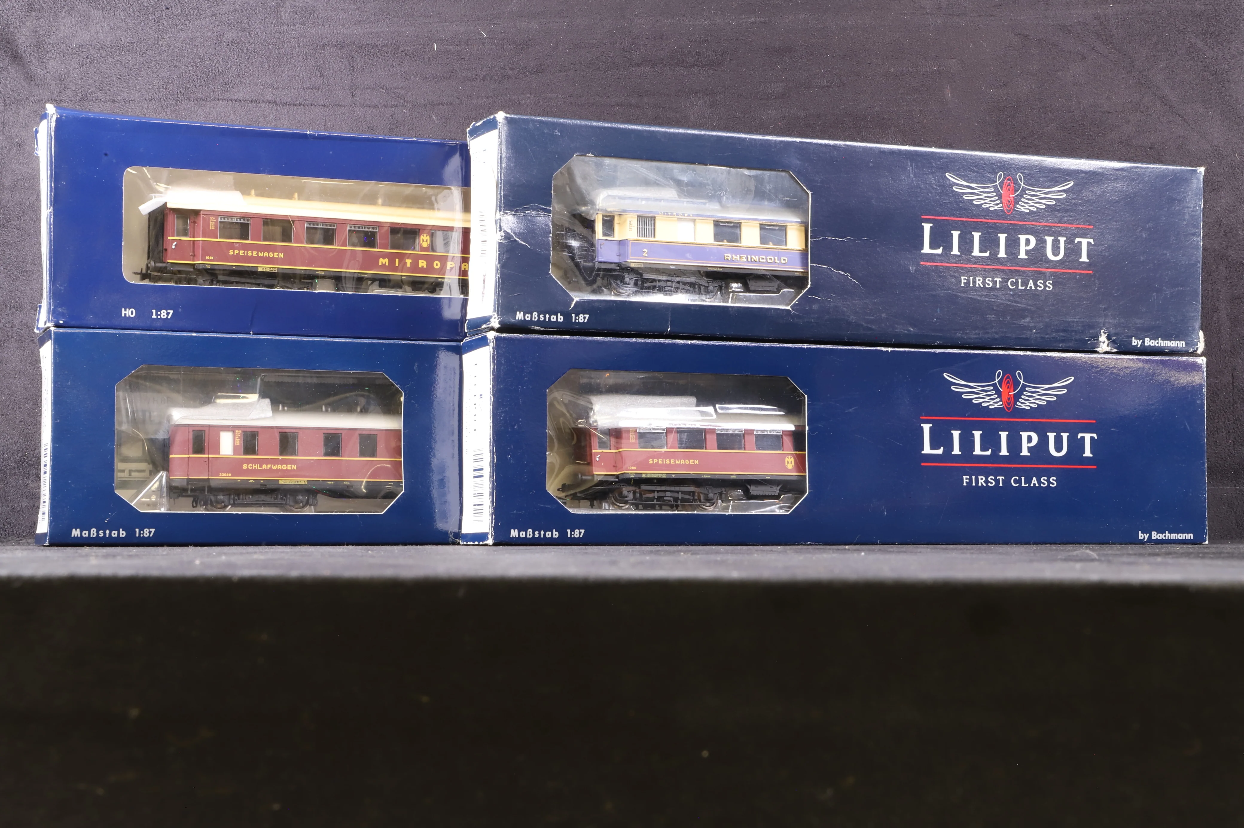 Liliput HO Rake Of 4 German Coaches Inc. L383703, L382703, L382701 & L38250