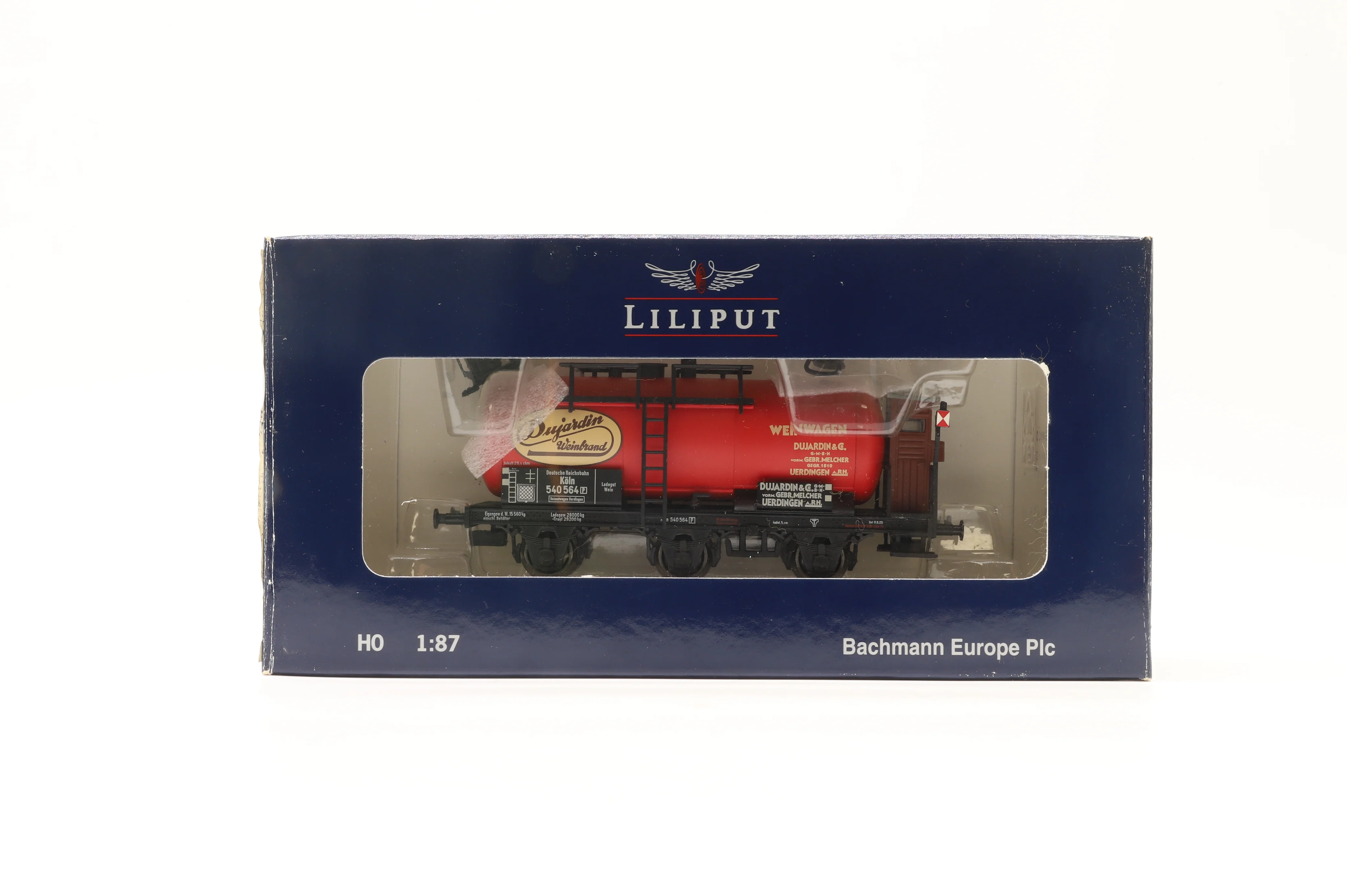 Liliput HO Rake Of 5 DRG Brown Box Vans Inc. L235431, L224802, L223030, L235495 & L235496 - Image 2
