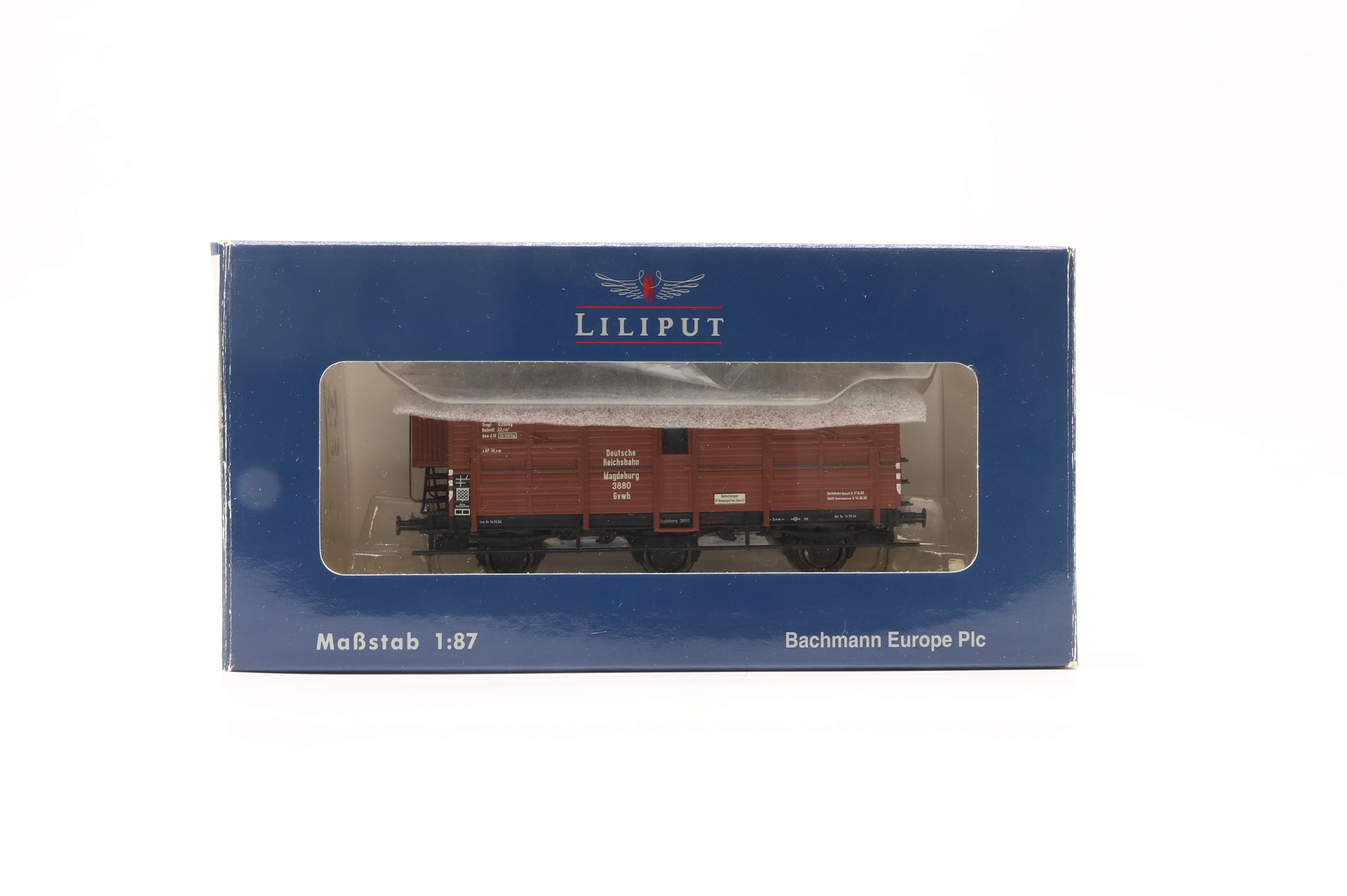 Liliput HO Rake Of 5 DRG Brown Box Vans Inc. L235431, L224802, L223030, L235495 & L235496 - Image 6