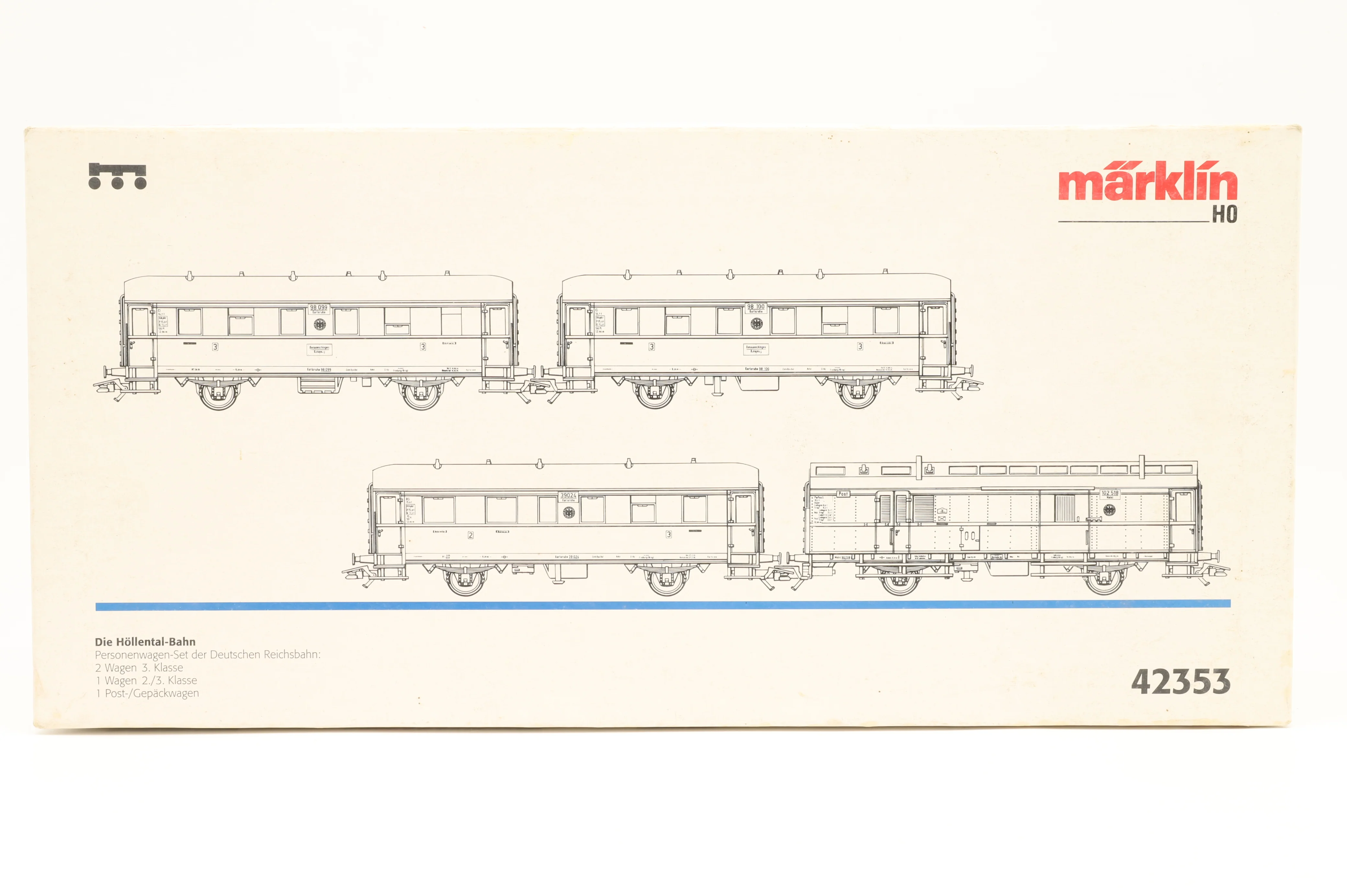 Marklin HO 42353 4 Coach DRG Set
