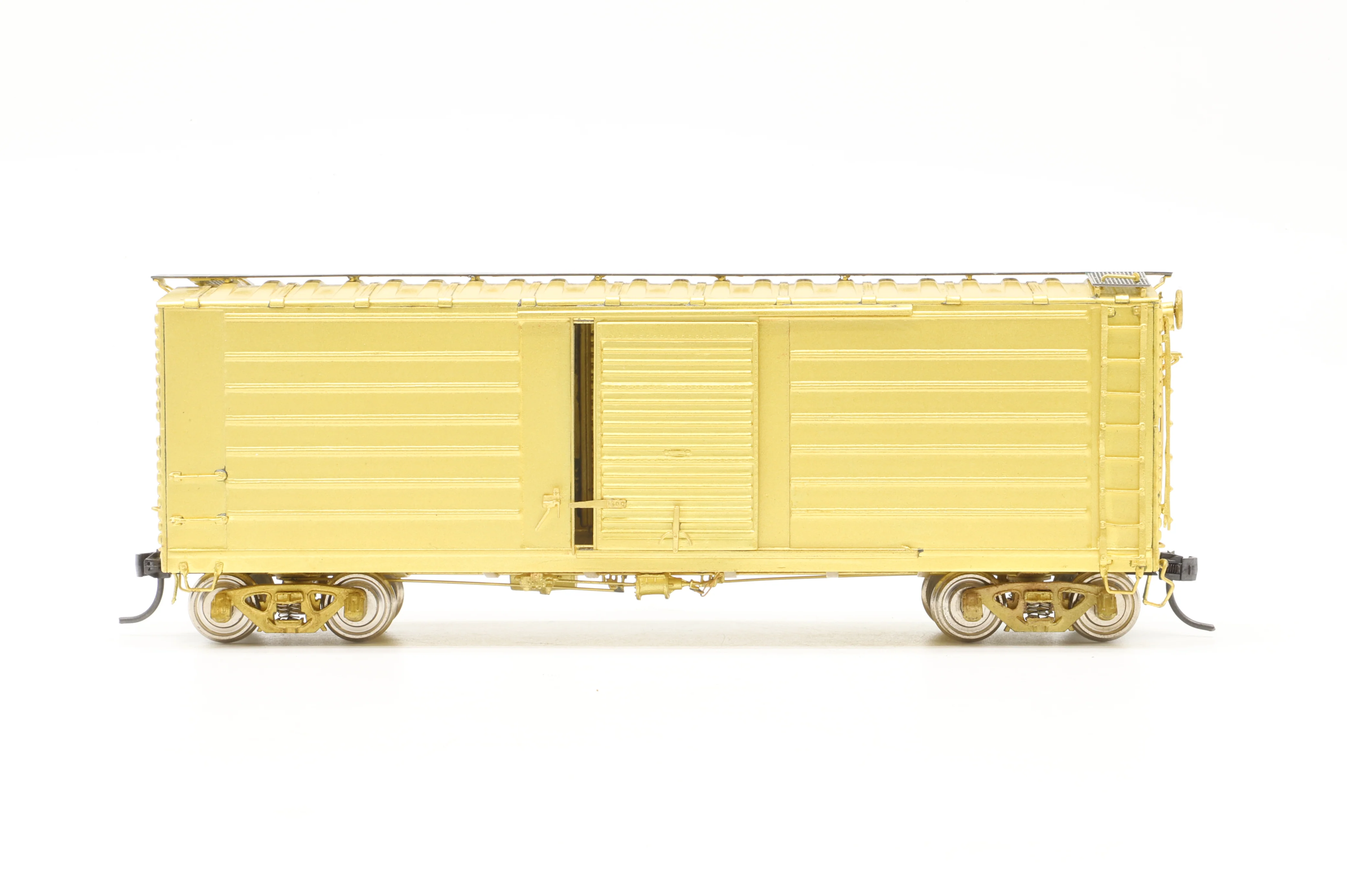 Milwaukee Road HO Brass 602A Ribbed Box Car 40ft Single Door Wagon Unpainted - Image 2