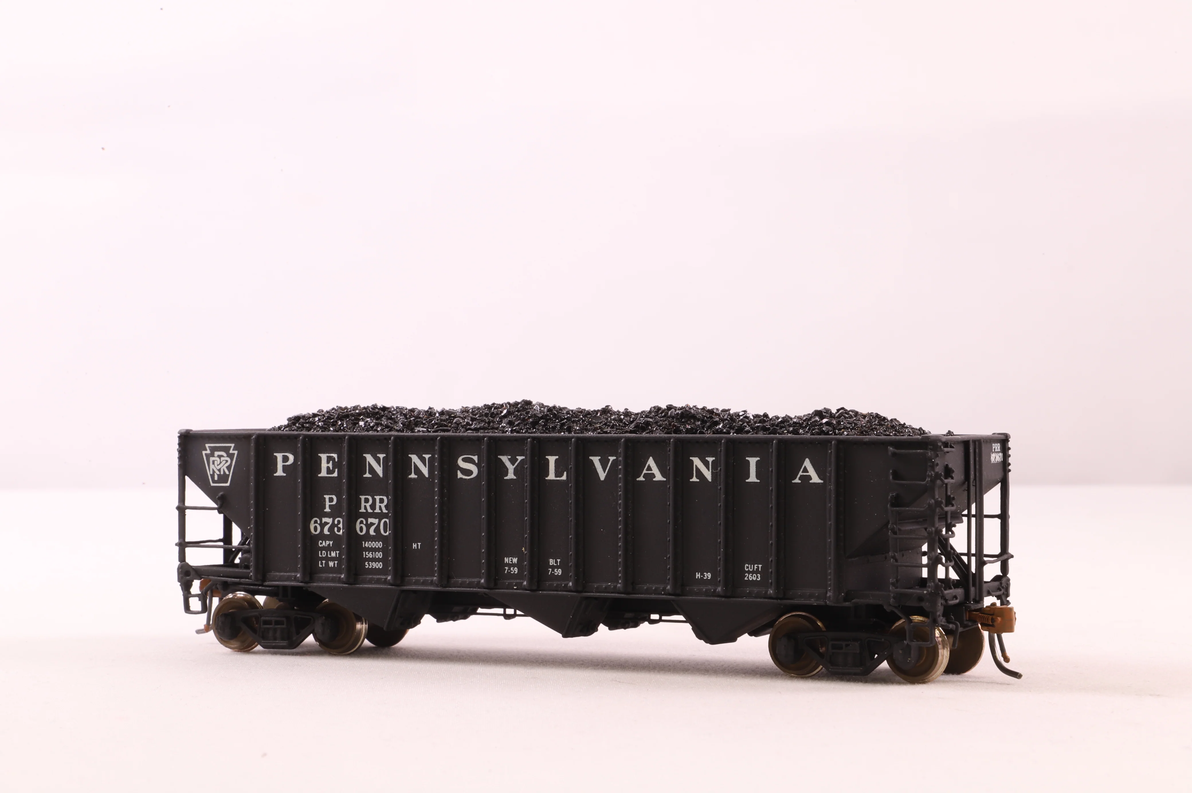 Oriental Limited HO Brass 0734 Hopper Covered PRR Class H39 C/P Tolf '673670'