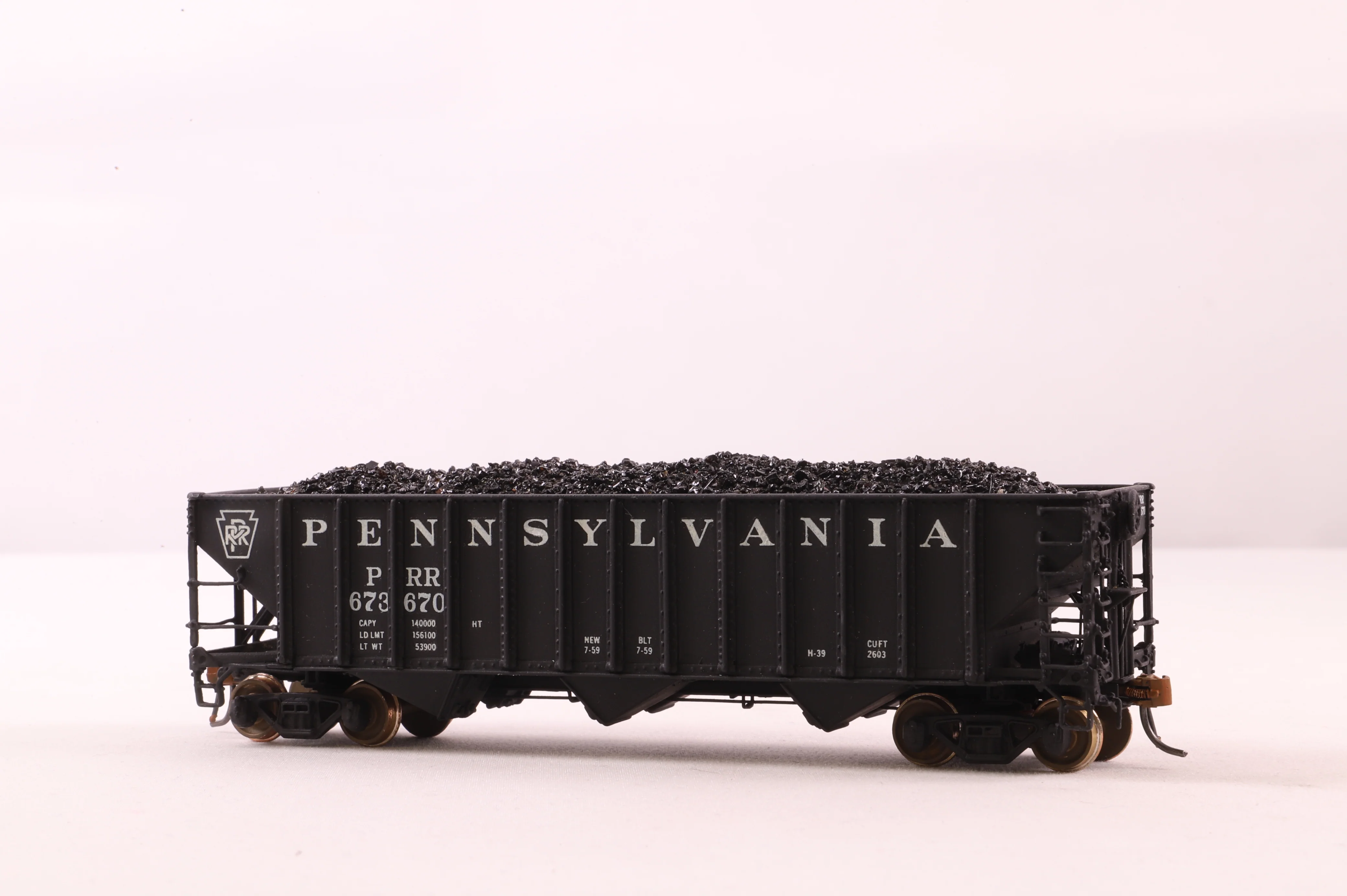 Oriental Limited HO Brass 0734 Hopper Covered PRR Class H39 C/P Tolf '673670' - Image 2