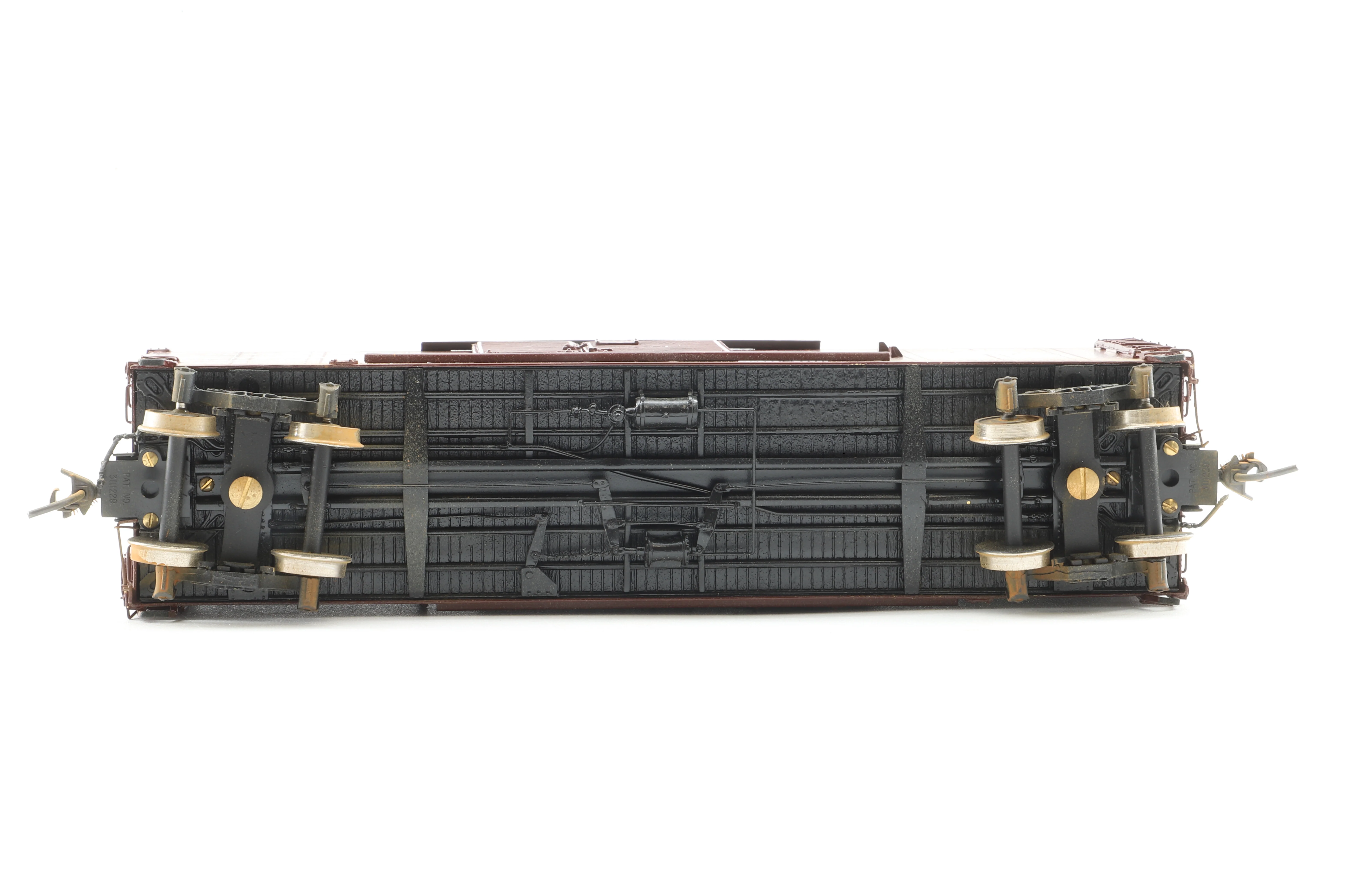 Overall Models HO Brass 3018 X-28 Boxcar No.120345 in PRR 'Furniture' Brown - Weathered - Image 5