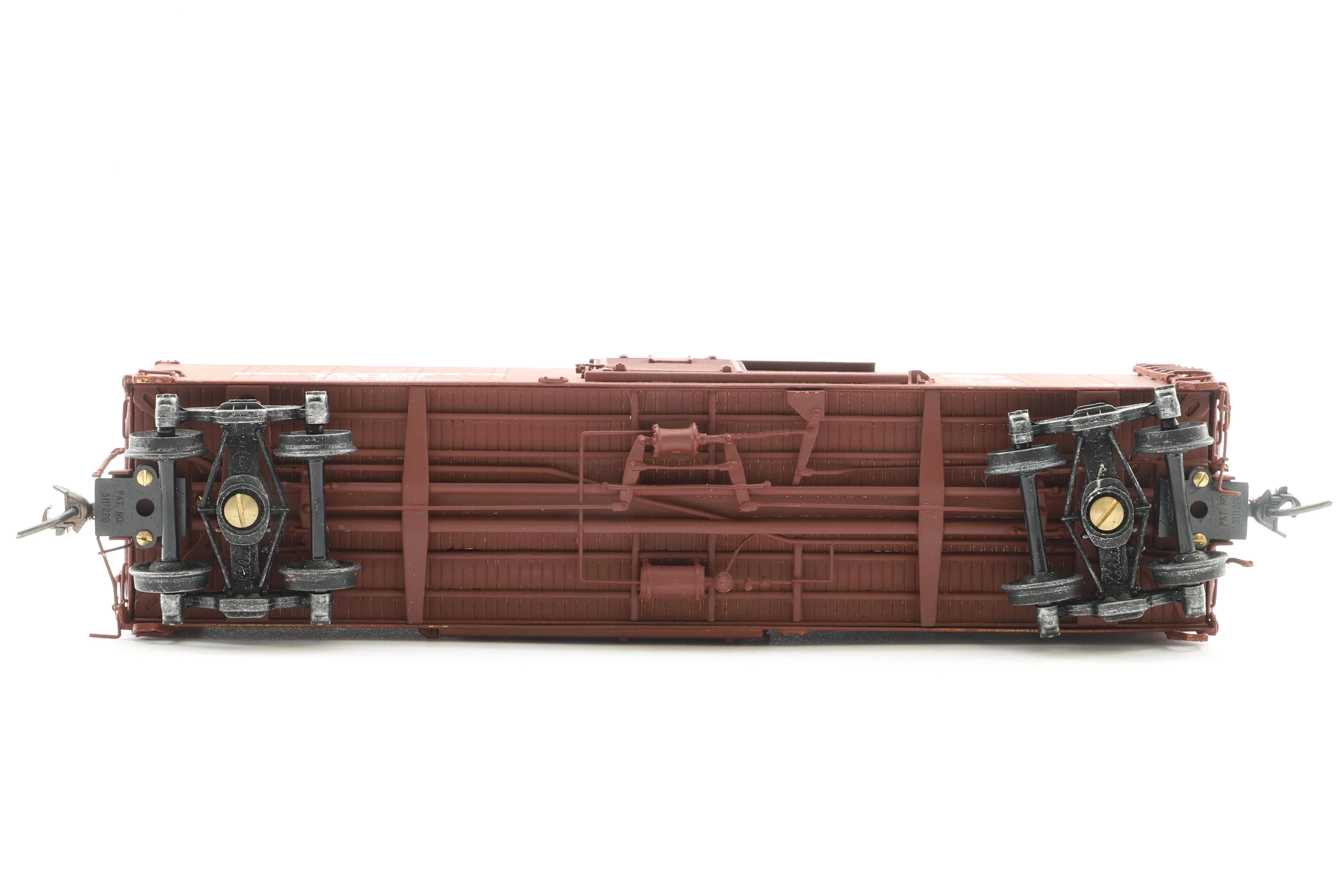 Overland Models HO Brass 3014 X-29 Box Car w/ Corrugated Doors & Ends No.588453 in PRR Brown - Image 3