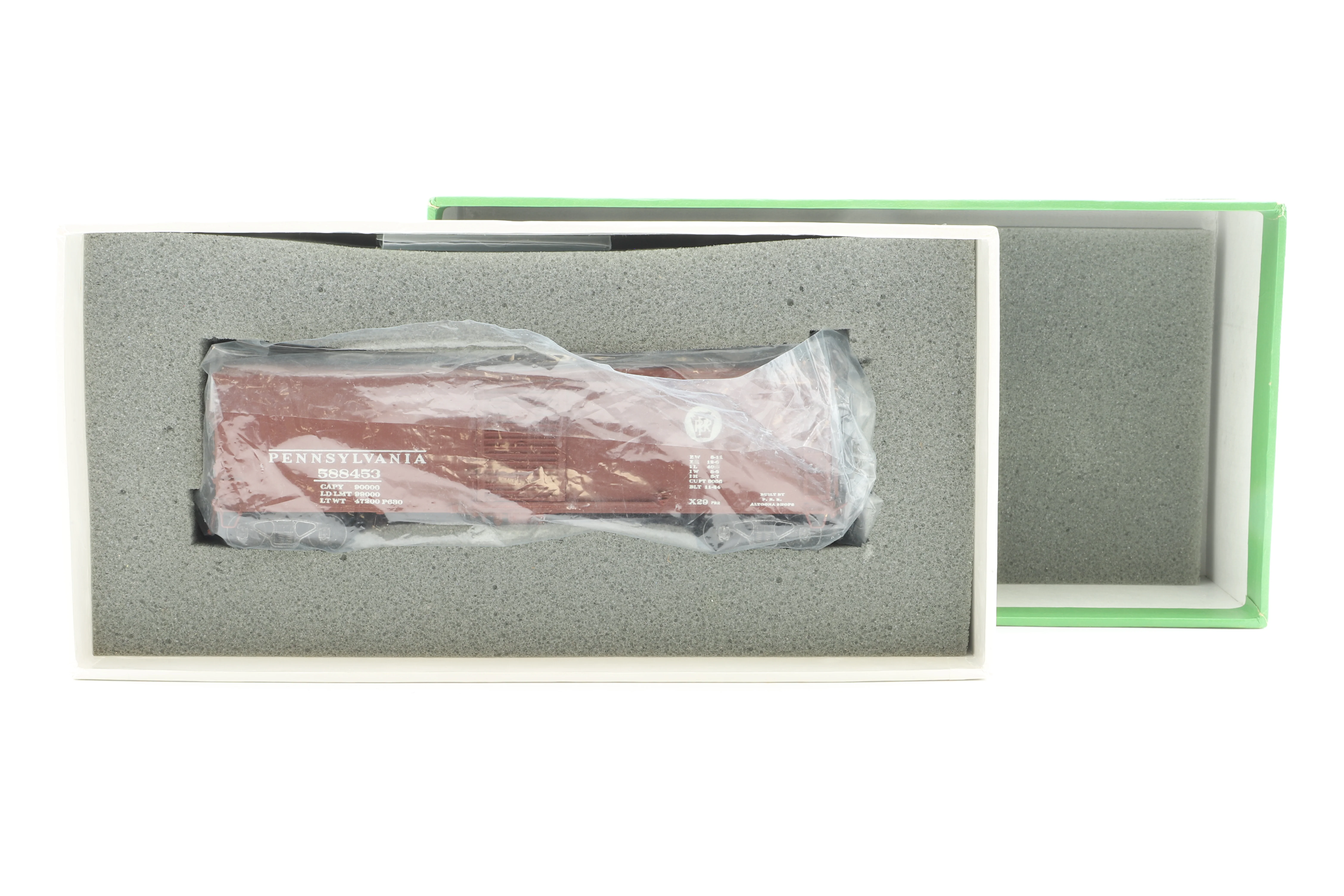 Overland Models HO Brass 3014 X-29 Box Car w/ Corrugated Doors & Ends No.588453 in PRR Brown - Image 5