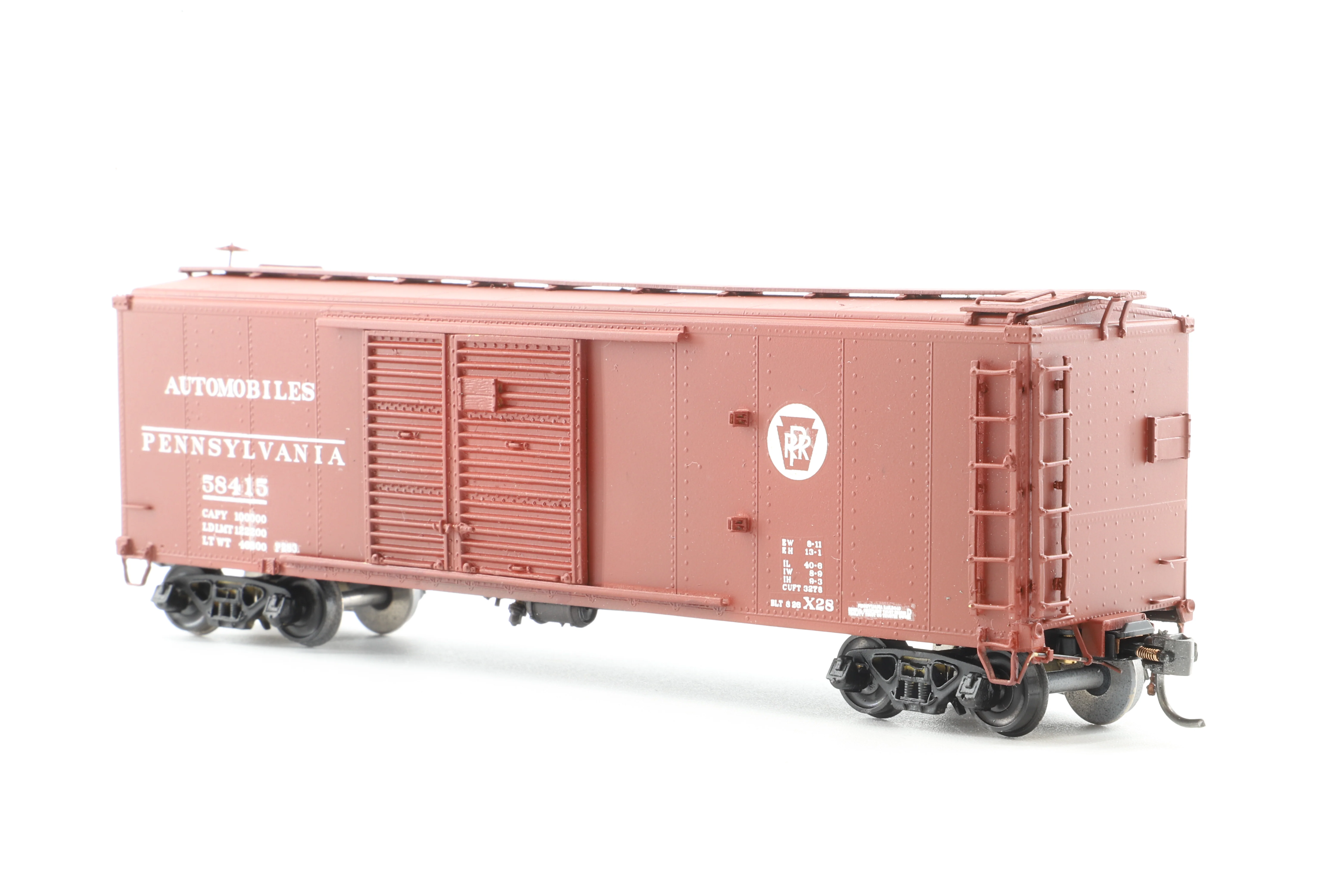 Overland Models HO Brass 3018 X-28 Boxcar No.58415 in PRR 'Automobiles' Livery - Image 2