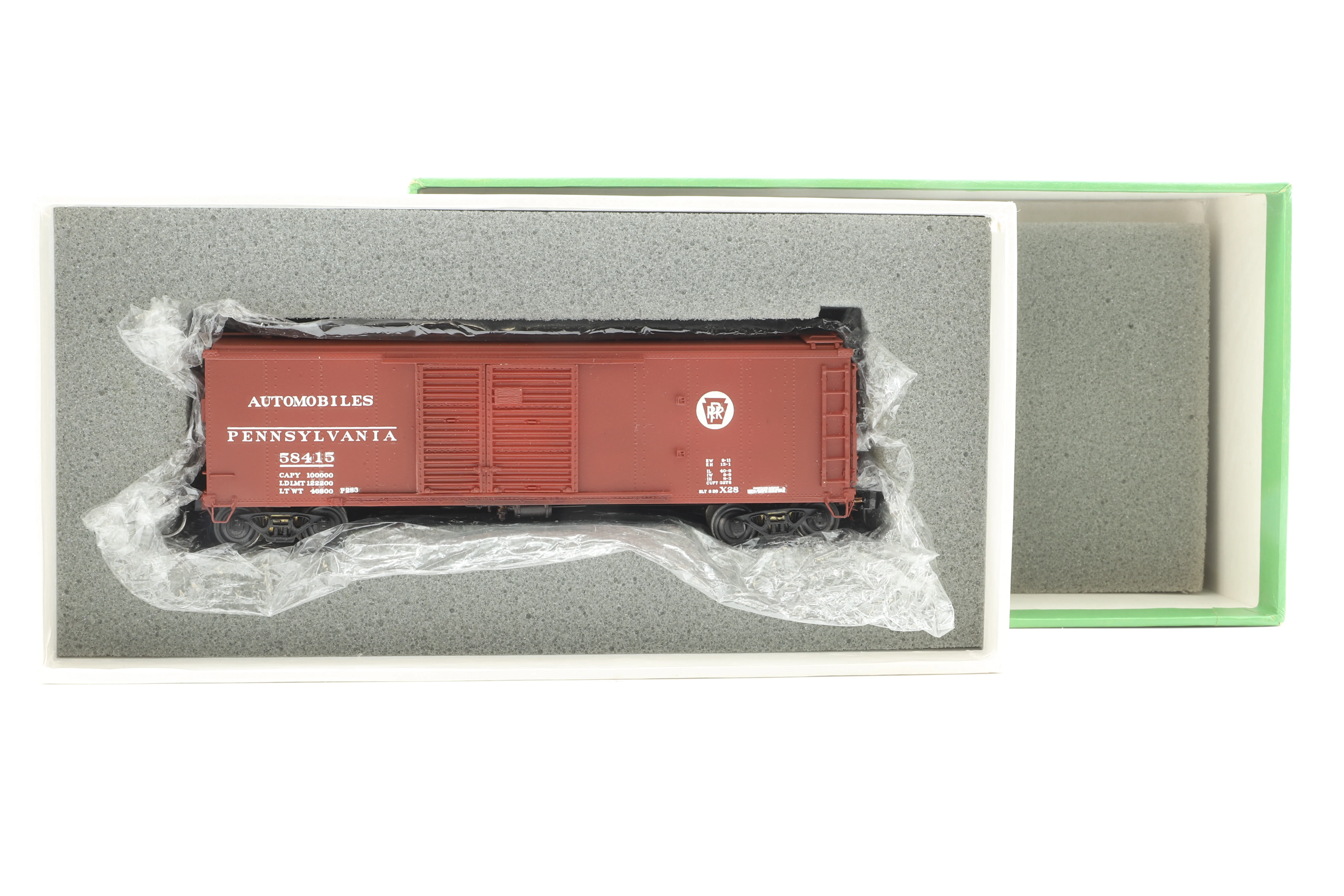 Overland Models HO Brass 3018 X-28 Boxcar No.58415 in PRR 'Automobiles' Livery - Image 5