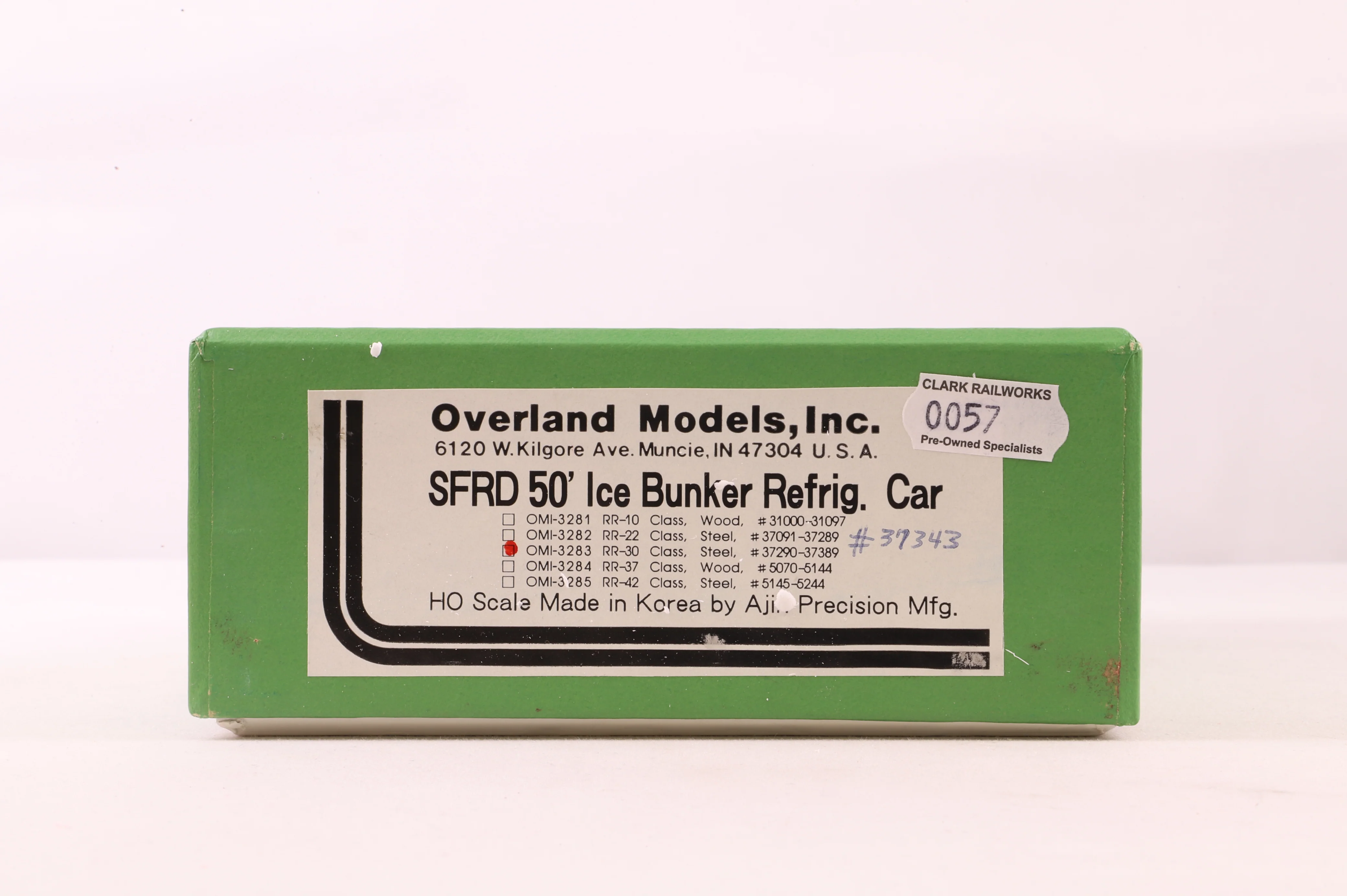 Overland Models HO Brass 3283 50' Ice Bunker Refrig. Car No.37343 in Santa Fe Livery - Image 6