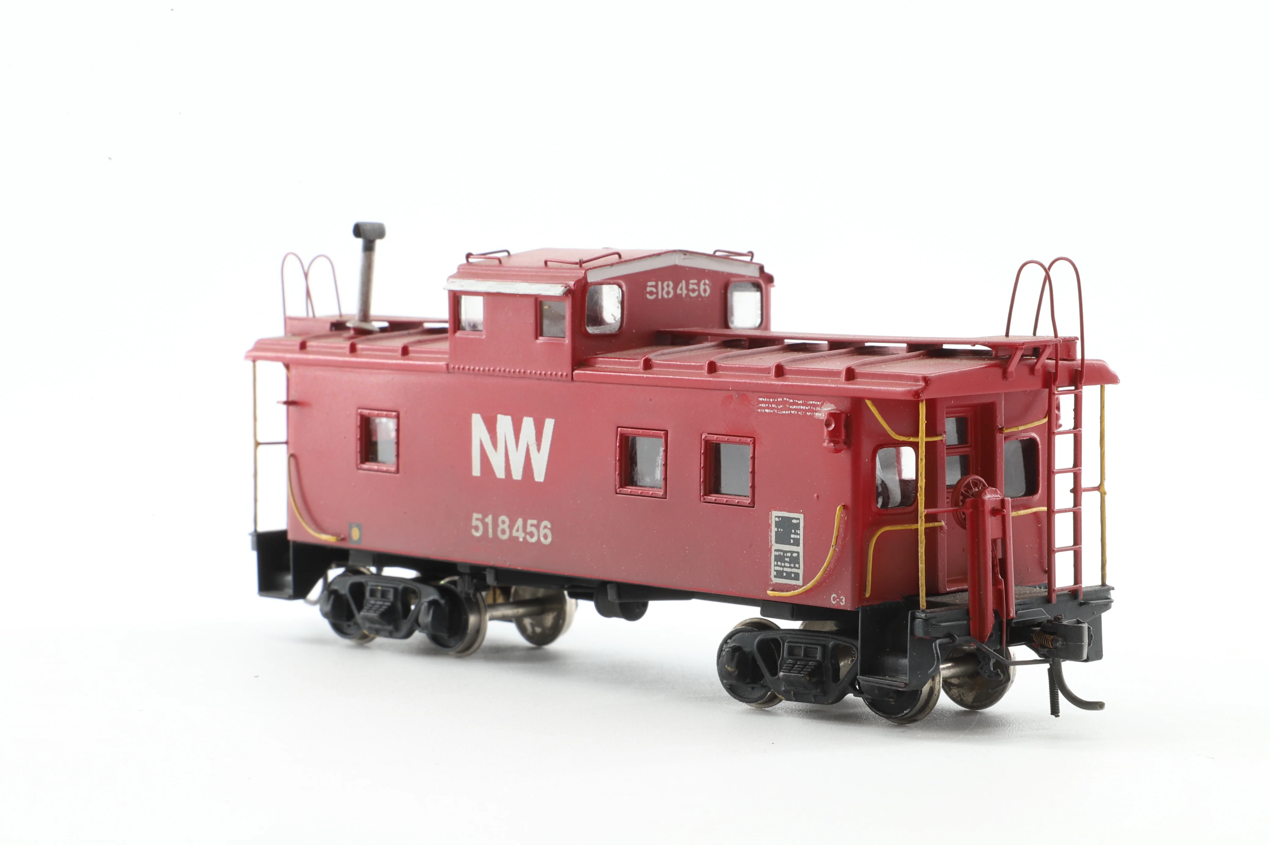 Overland Models HO Brass 3867 Intel. Steel Caboose 'C 31 Class' N&W No.518632 - Image 4