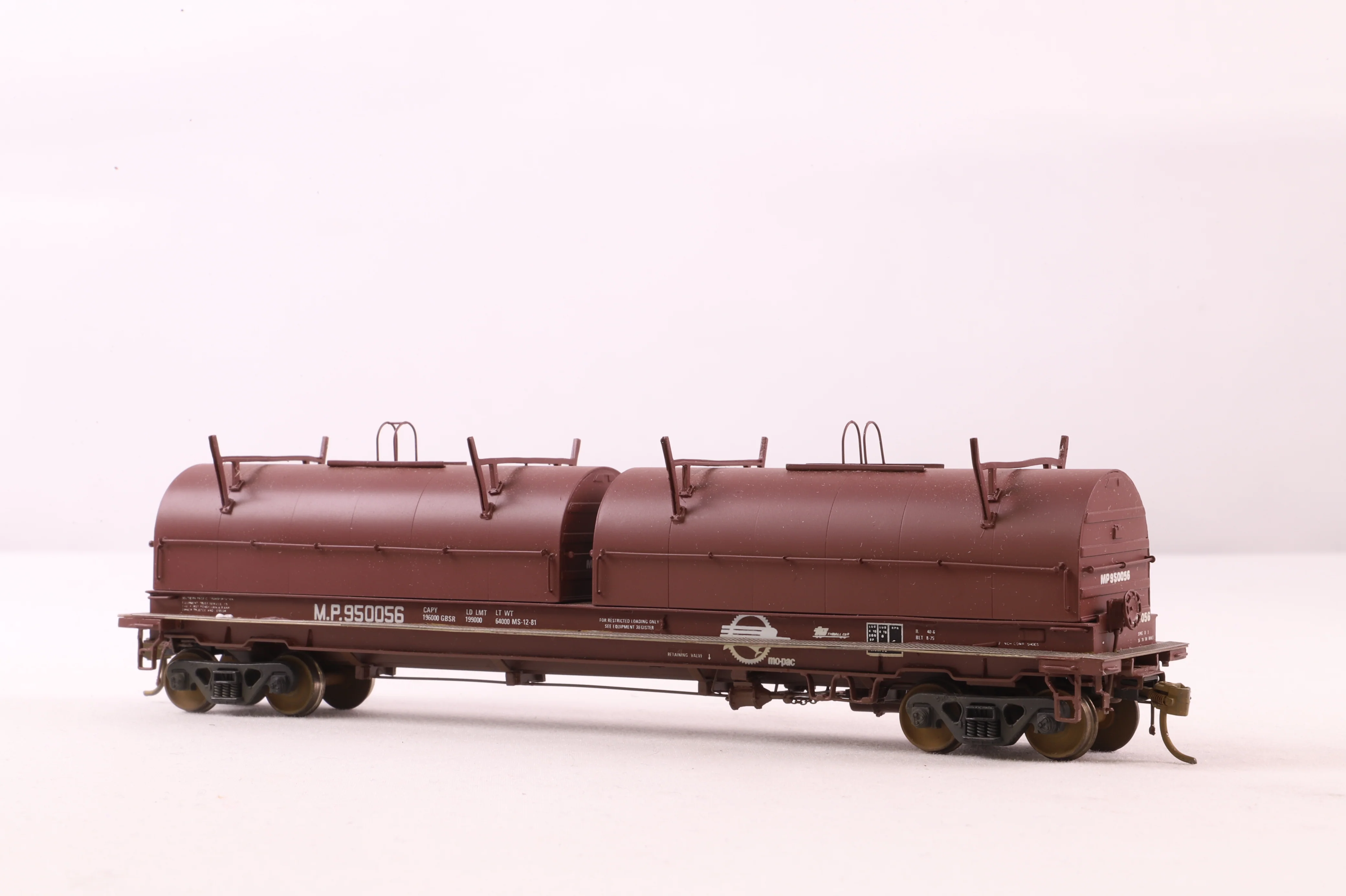 Overland Models HO Brass OMI-1357 Thrail Coil Steel Car No.950056 in Missouri Pacific Brown - Image 2
