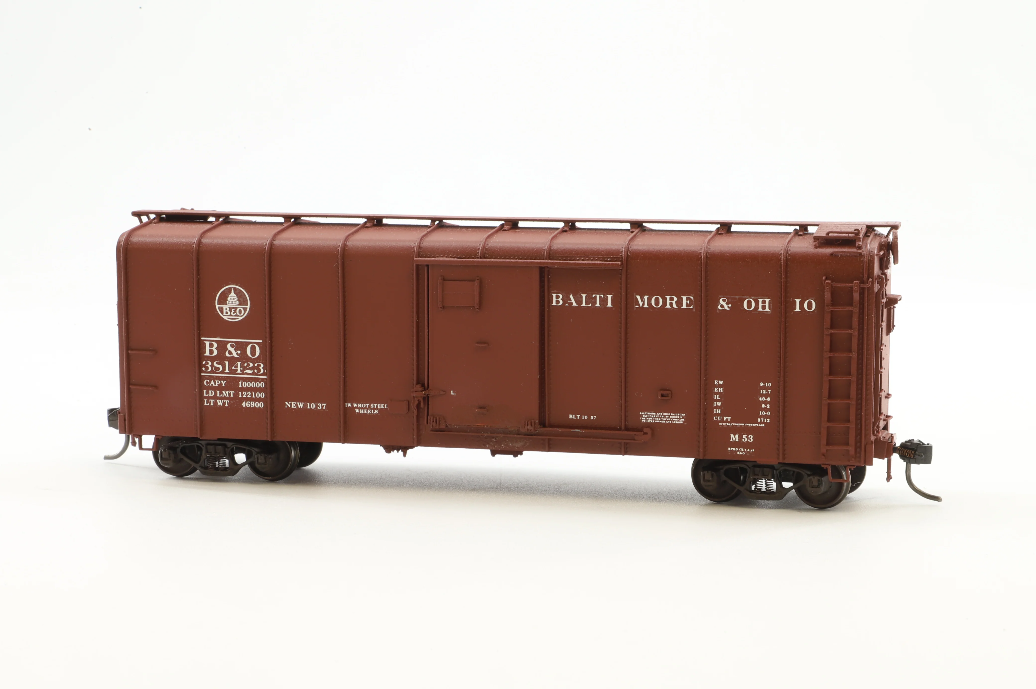 Overland Models HO Brass OMI-1386 Box Car B&O Class M15 Wagon-Top '381023' - Image 2