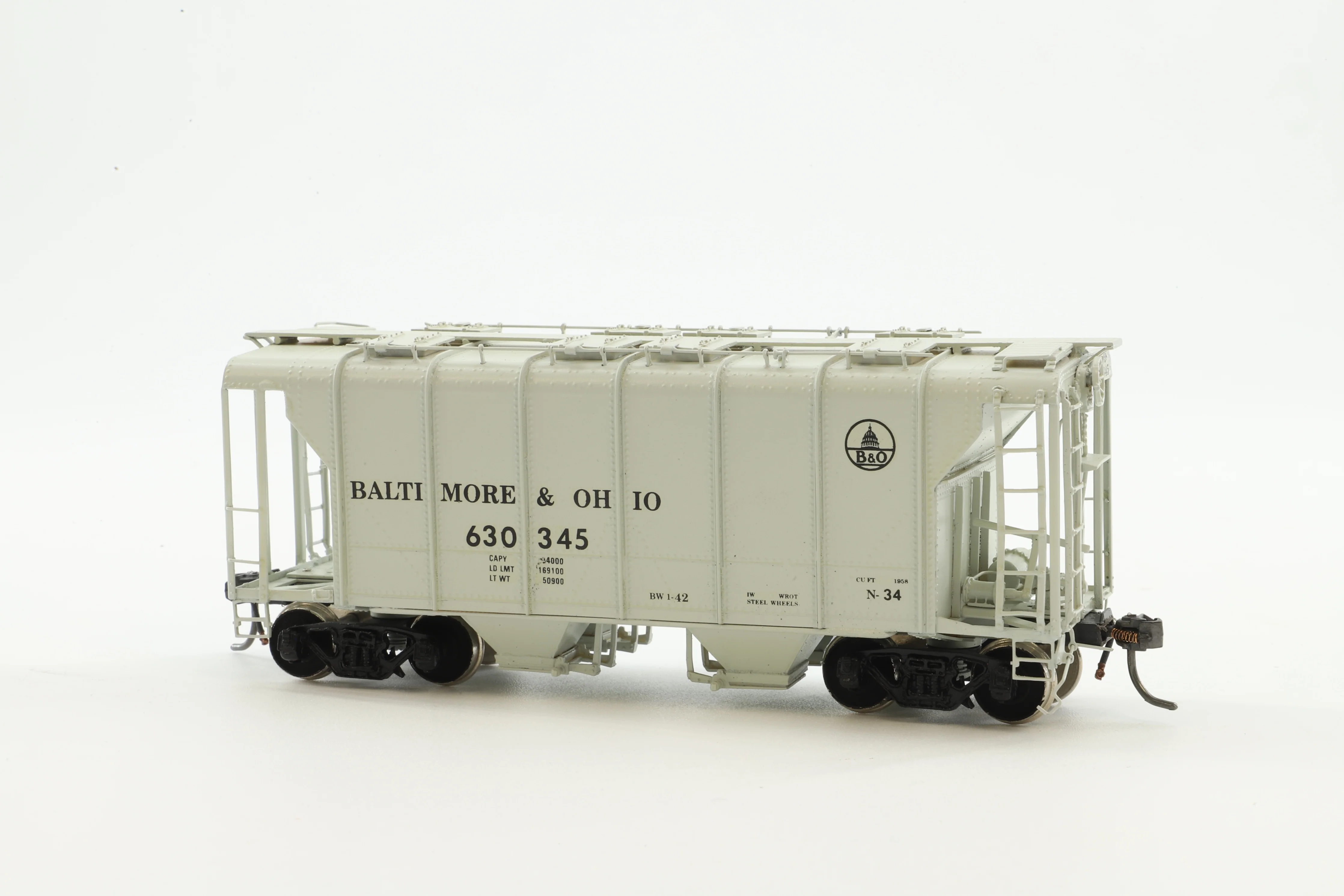 Overland Models HO Brass OMI-1390 Hopper Covered B&O Class N34 Gray '630345' - Image 2