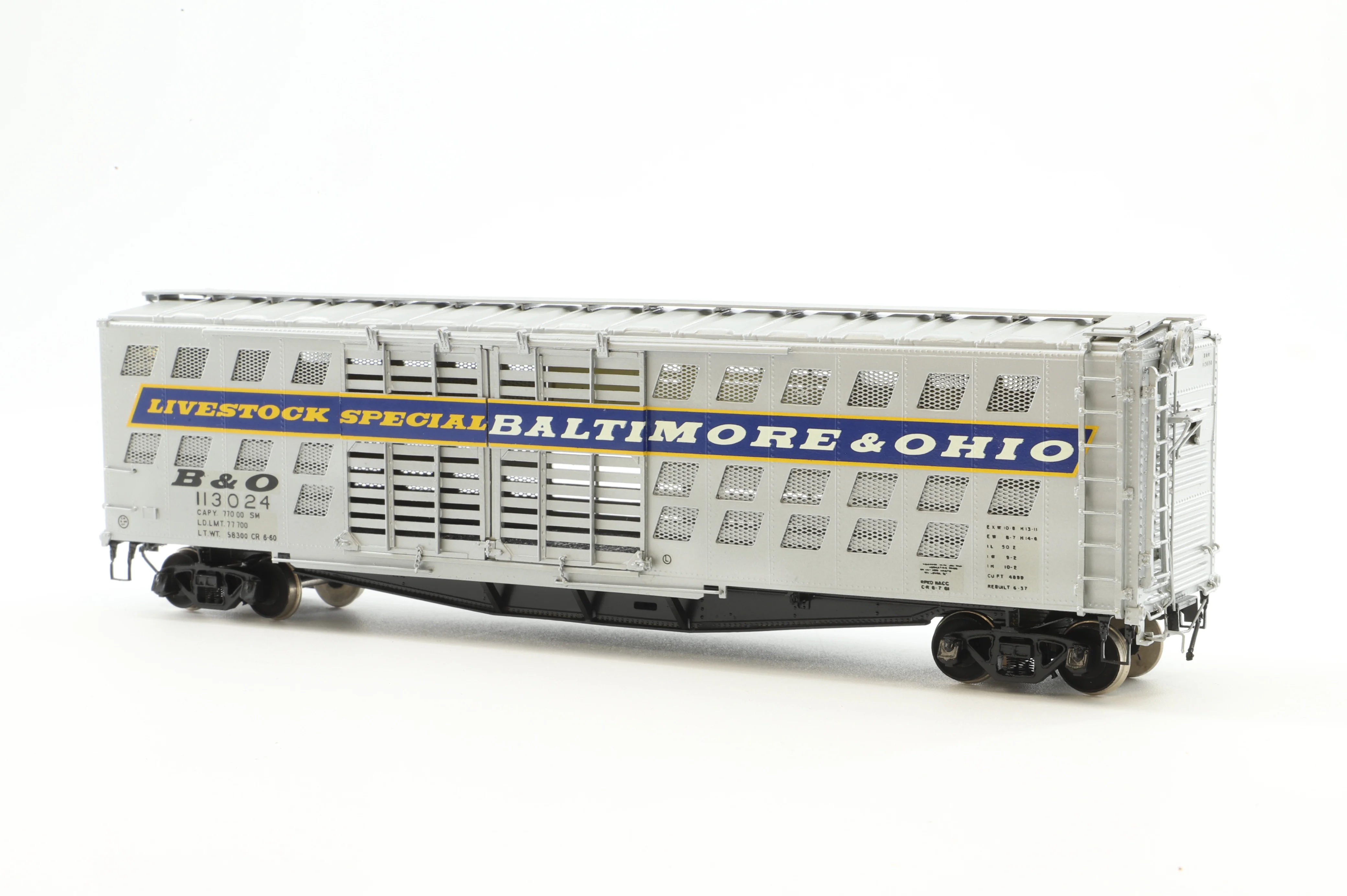 Overland Models HO Brass OMI-3056 Stock Car B&O Class S-1 DeLuxe Cattle '113024' - Image 2