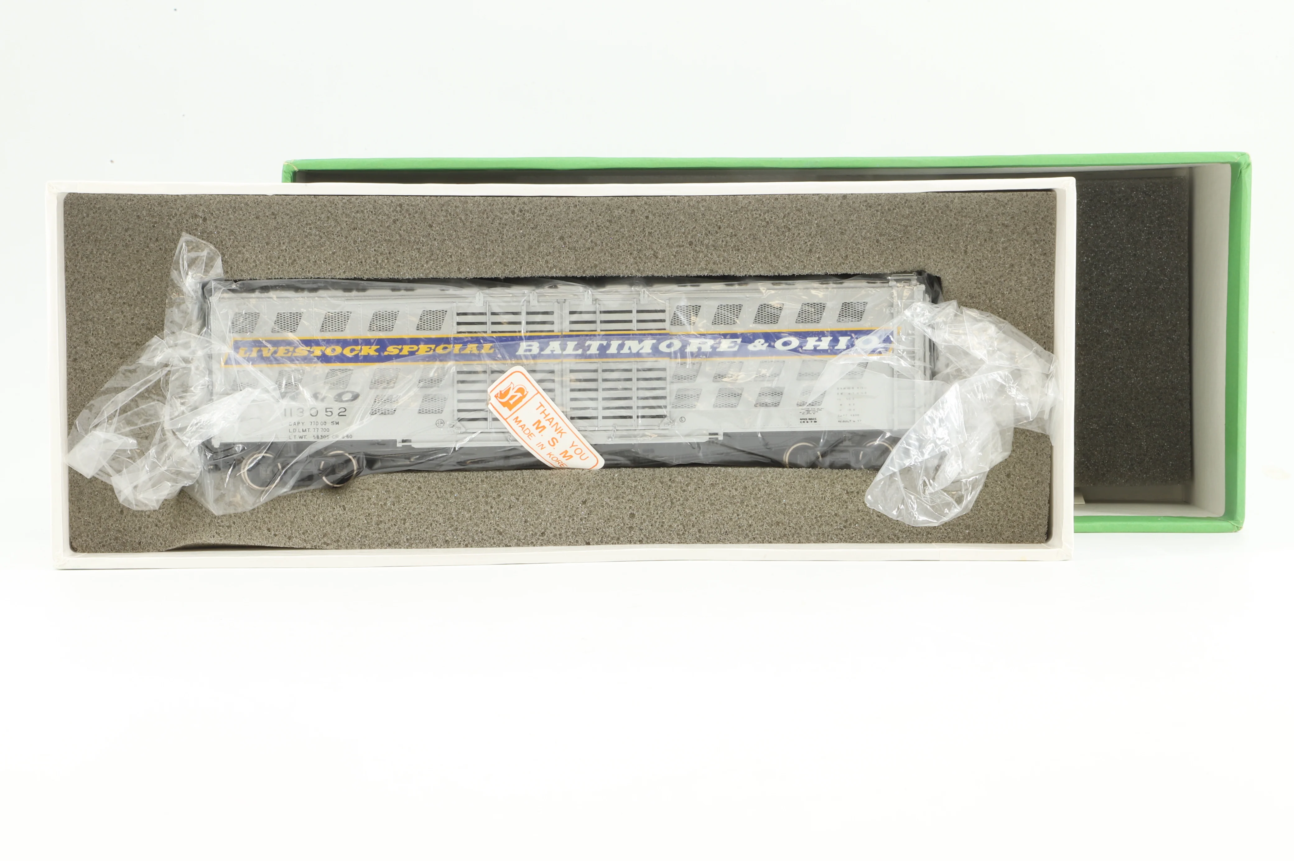 Overland Models HO Brass OMI-3056 Stock Car B&O Class S-1 DeLuxe Cattle '113052'