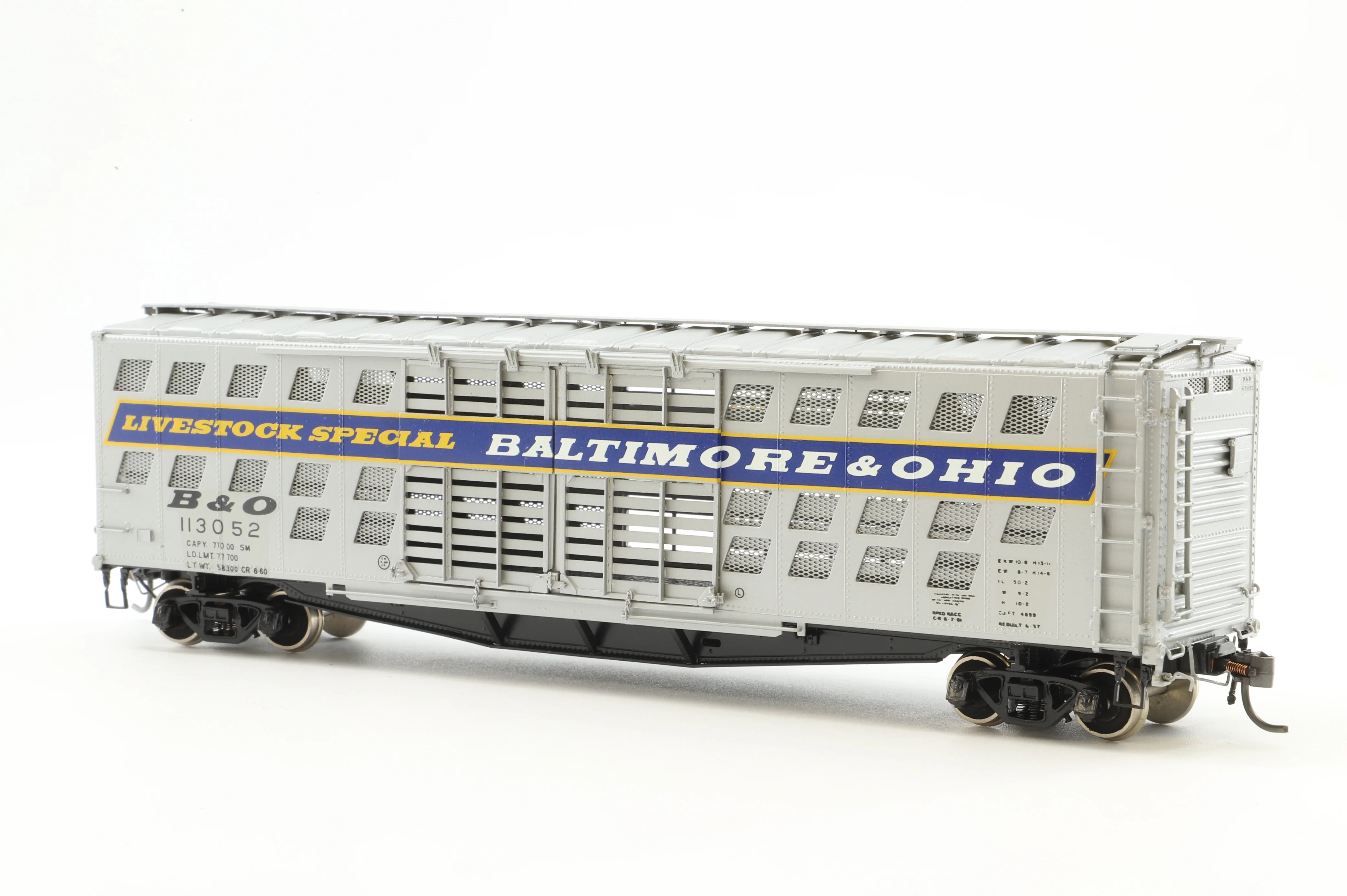 Overland Models HO Brass OMI-3056 Stock Car B&O Class S-1 DeLuxe Cattle '113052' - Image 2