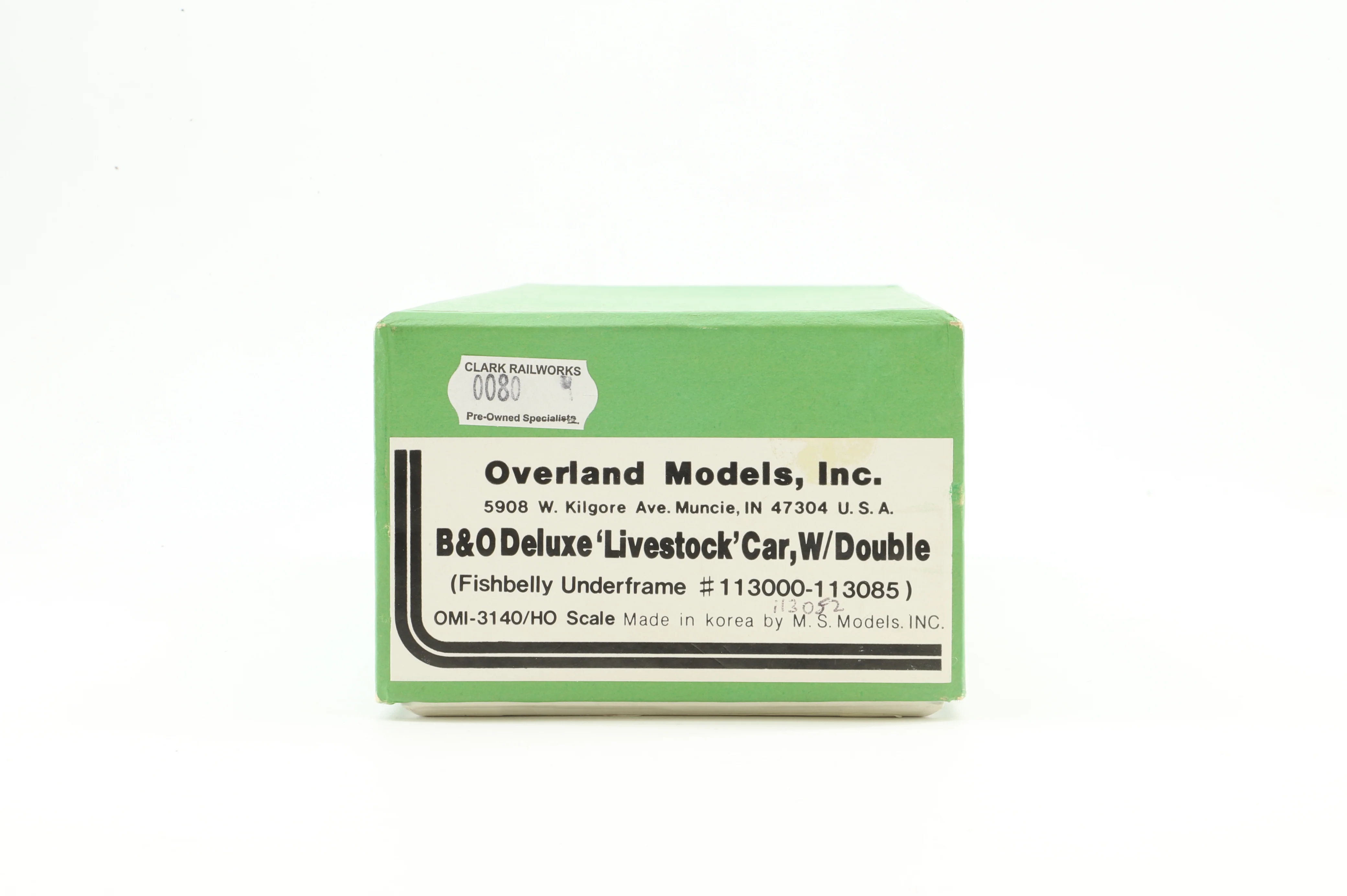 Overland Models HO Brass OMI-3056 Stock Car B&O Class S-1 DeLuxe Cattle '113052' - Image 6