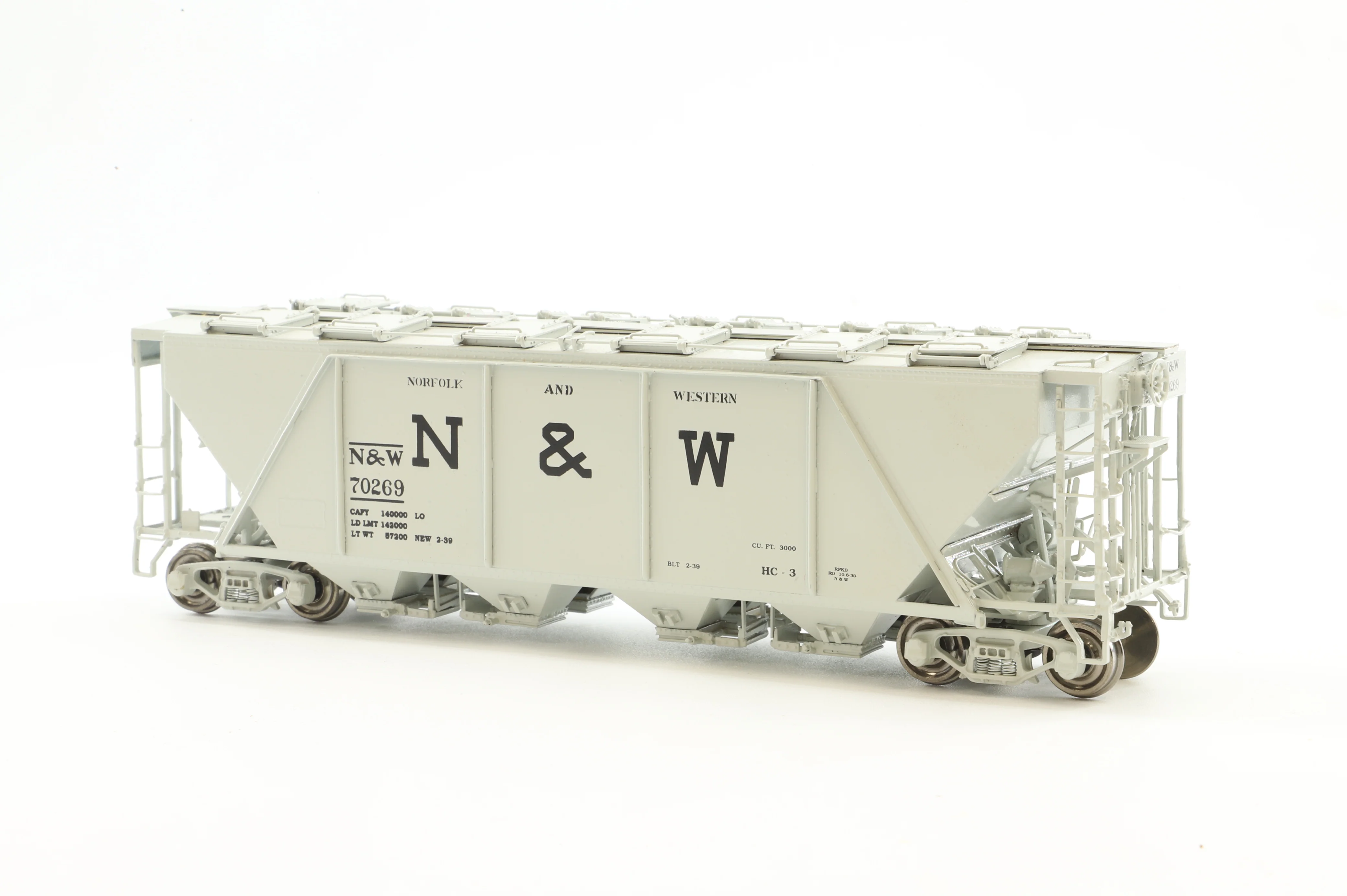 Overland Models HO Brass OMI-3339.1 Hopper Covered N&W Class HC-3 '70269' - Image 2