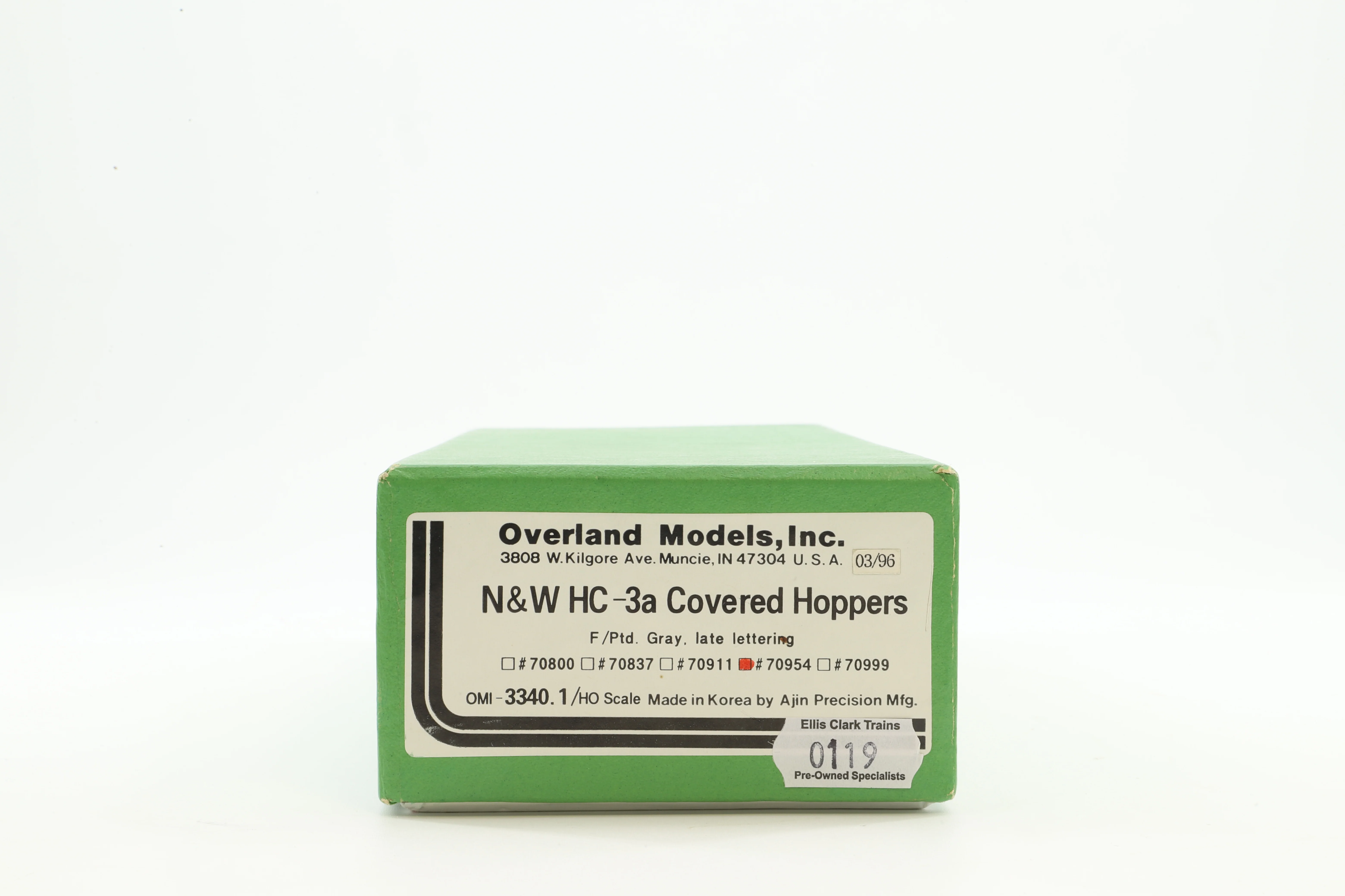 Overland Models HO Brass OMI-3340.1 Hopper Covered N&W Class HC-3a Gray, LTD '70954' - Image 6