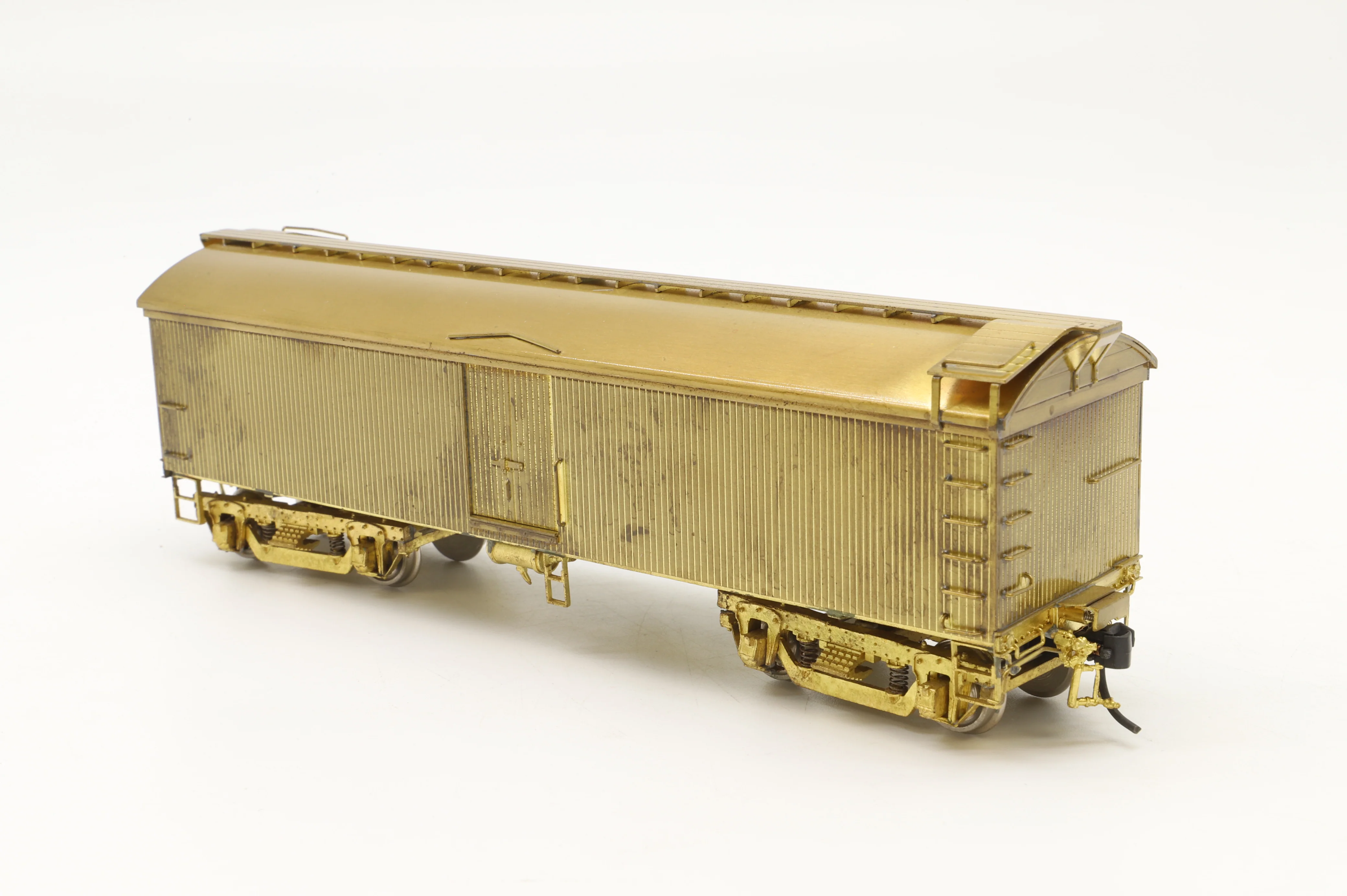 Rail Works Ltd/Woosung Brass Models HO Brass Lackawanna 42' Wood Milk Car, Ctr. roof walk, no hatches, Plain Brass