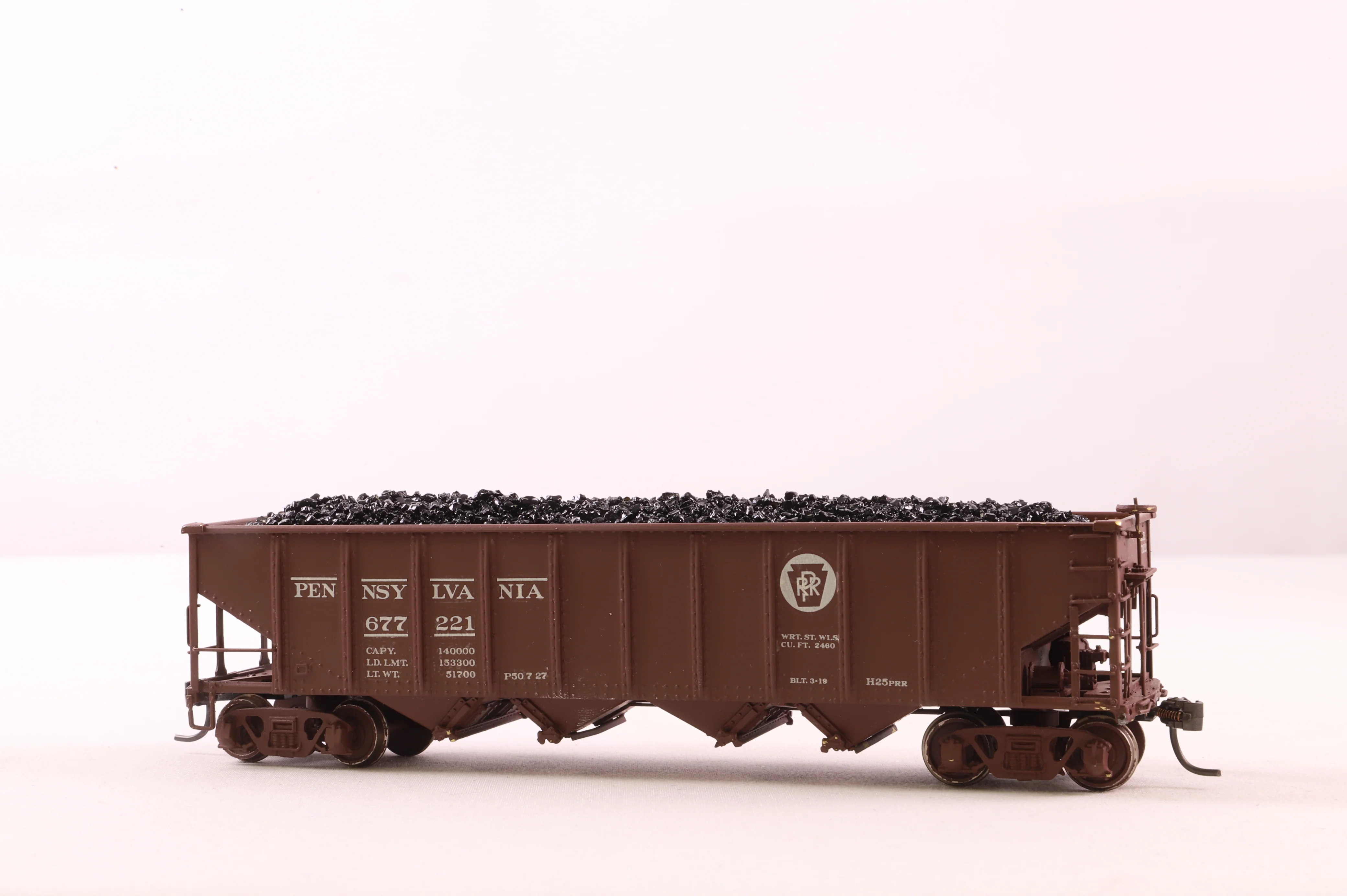 Sunset Models HO Brass HO-25 Hopper PRR Class H25 C/P Tolf w/ Light Weathering '677221'