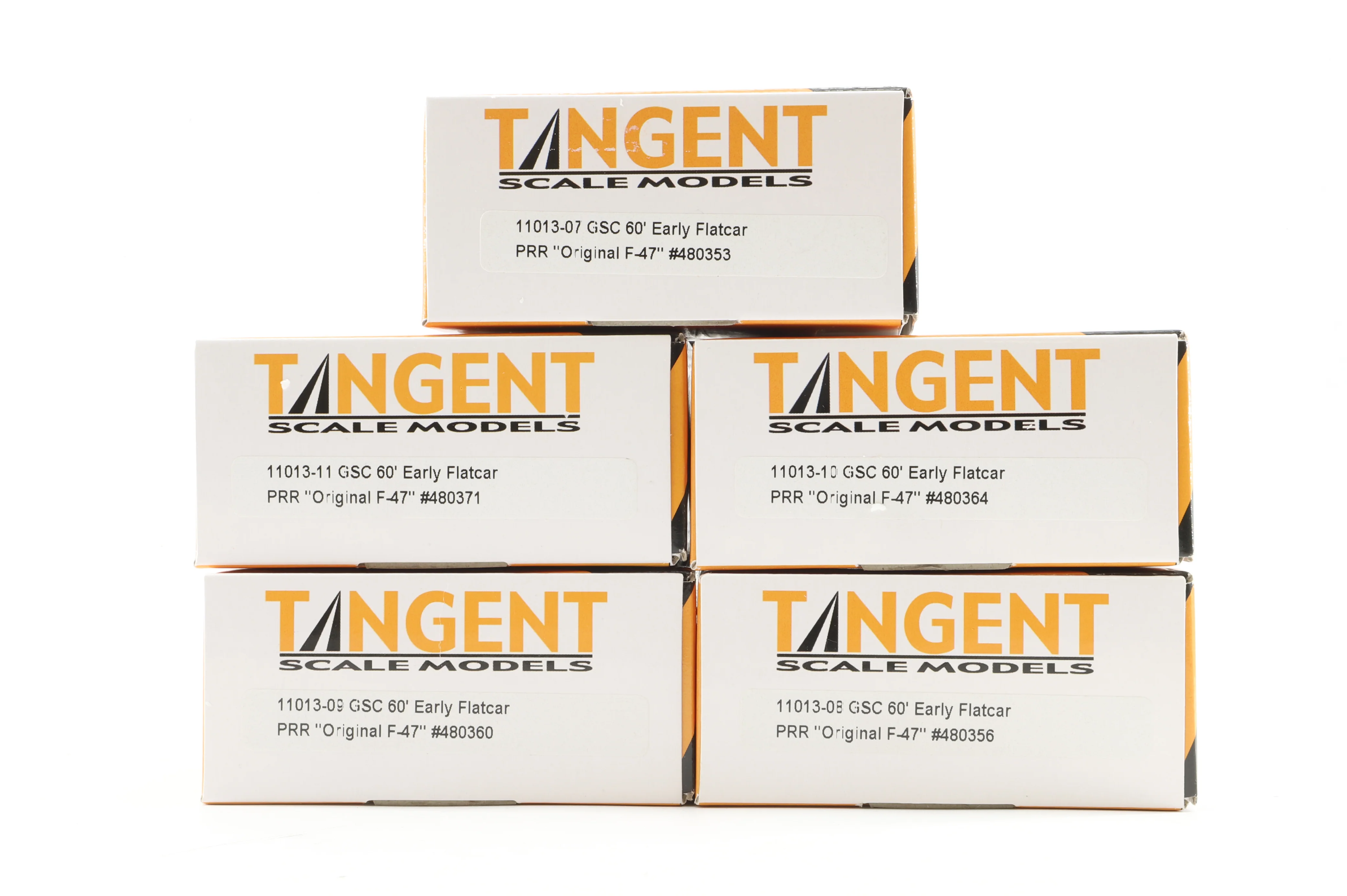 Tangent Scale Models HO Rake Of 5 60' GSC Flatcars In. 11013-10, 11013-08, 1101307, 11013-11 & 11013-09 - Image 2