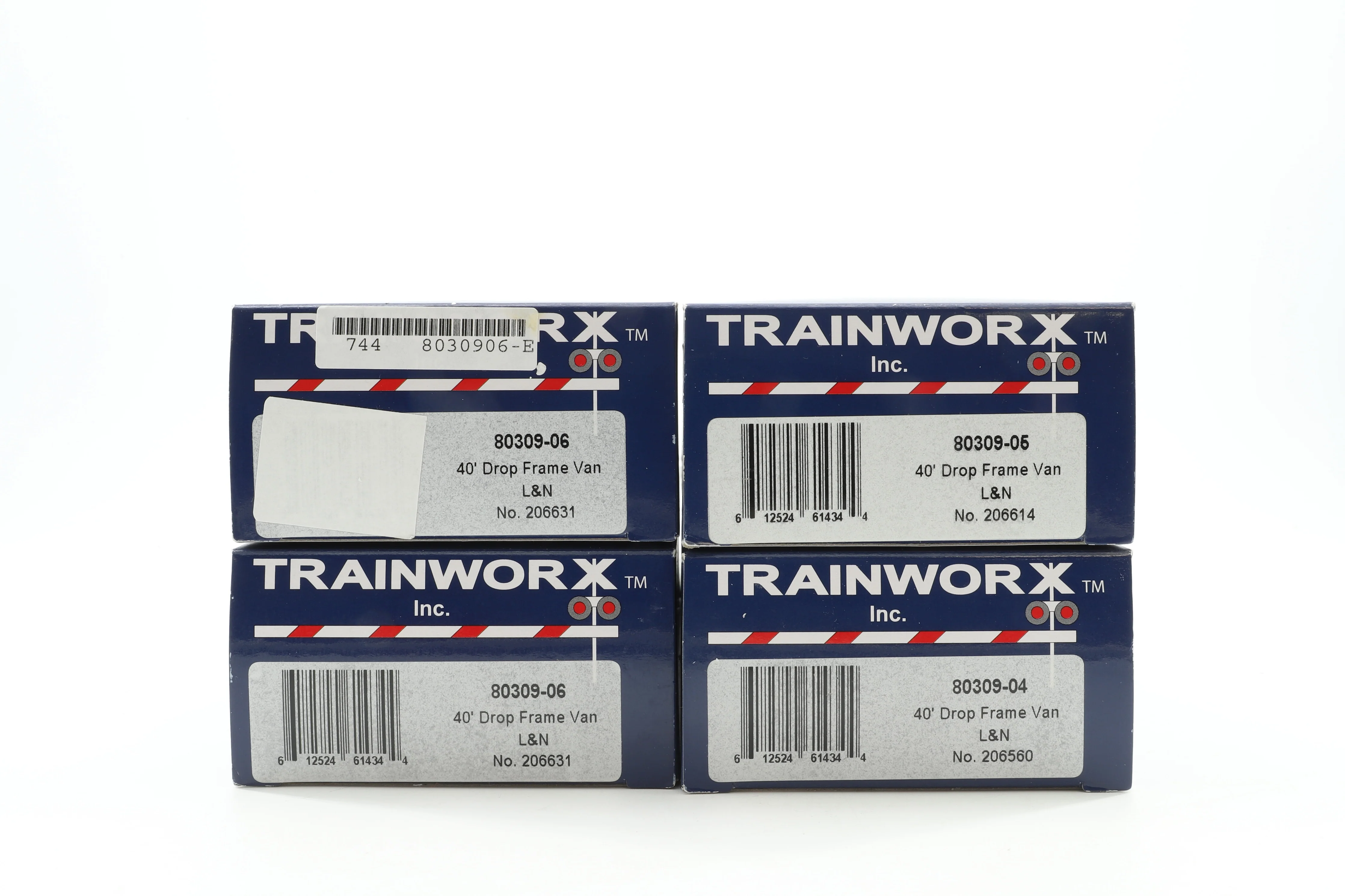 Trainworx HO Rake Of 4 40' Drop Frame L&N Vans Inc. 80309-04, 80309-4 & 80309-06x2 - Image 2
