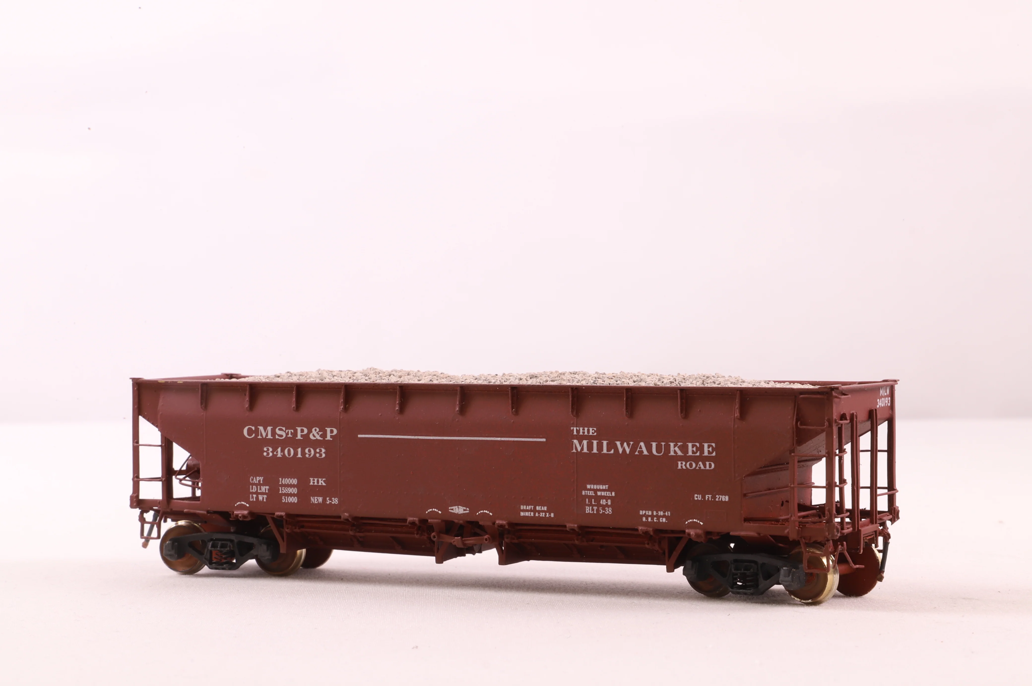 W&R Enterprises HO Brass 3235 Rodger-Hart Ballast Car MILW ACF 70 Ton Selective Service '340193' - Image 2