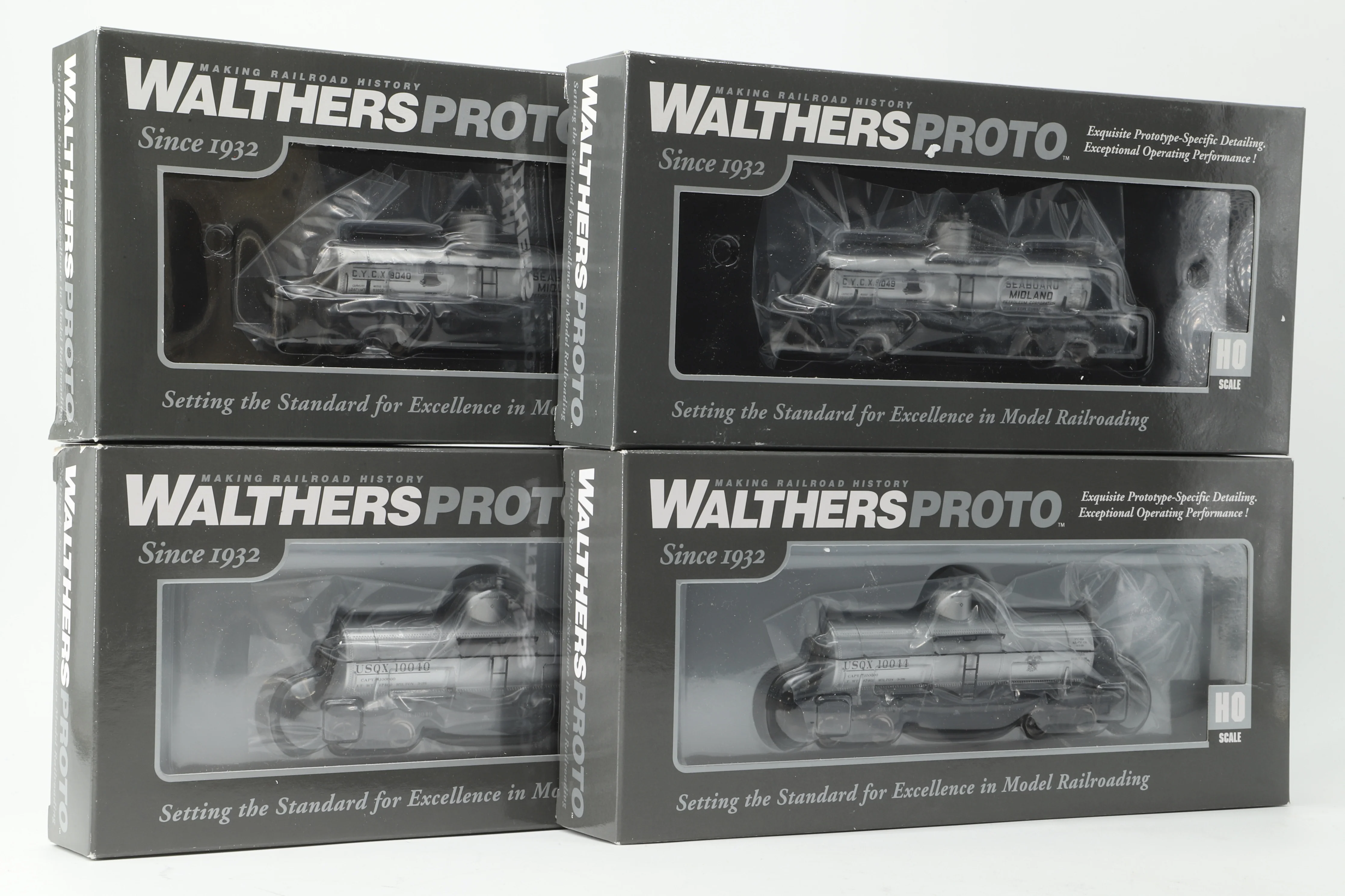Walthers HO Rake Of 4 Assorted Tank Cars Inc. 920-100311, 920-100525, 920-100312 & 920-100526